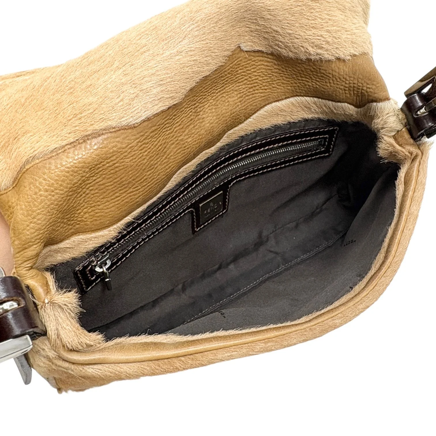 Fendi Tan Calf-Hair Baguette Bag - Image 3
