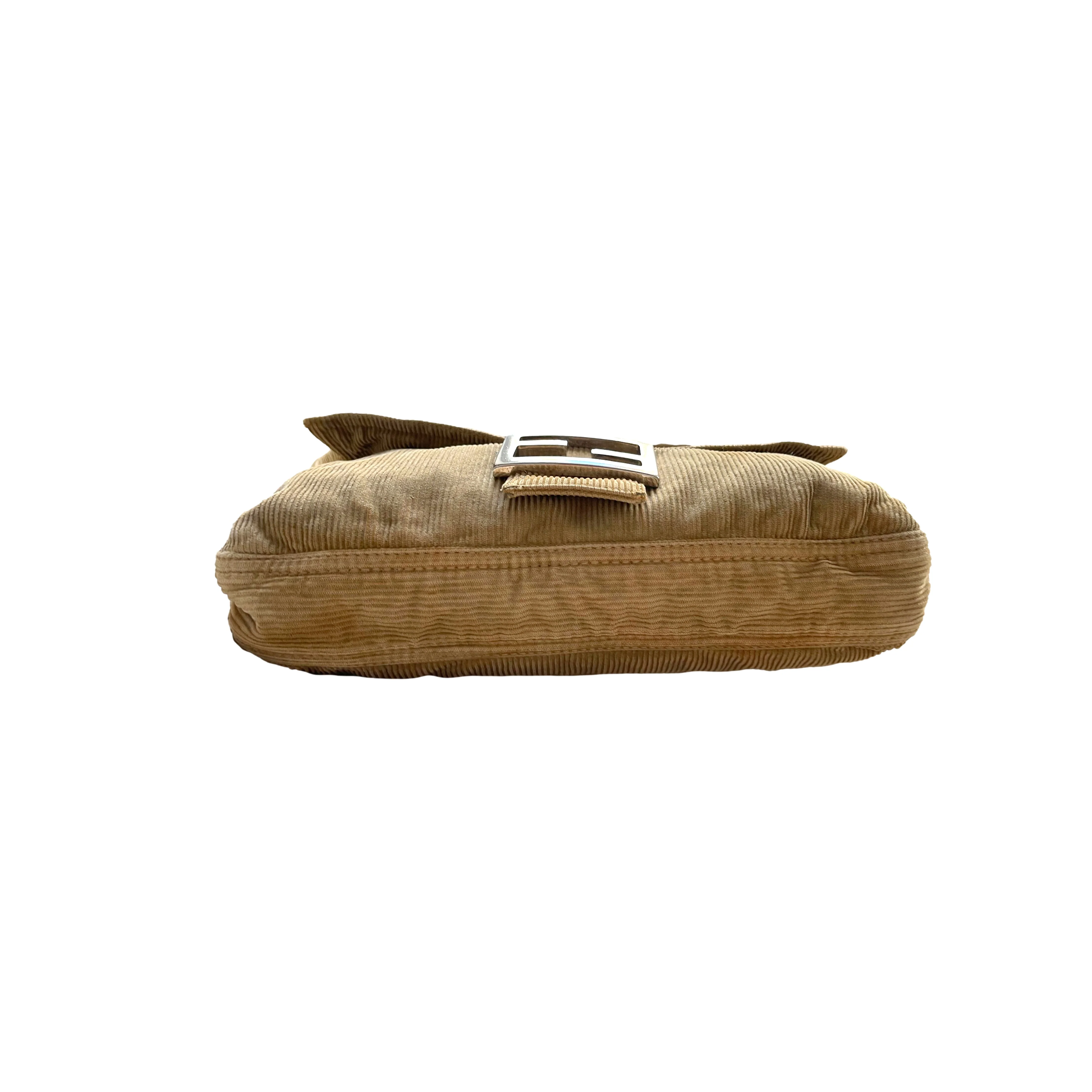 Fendi Tan Corduroy Baguette Bag - Image 2