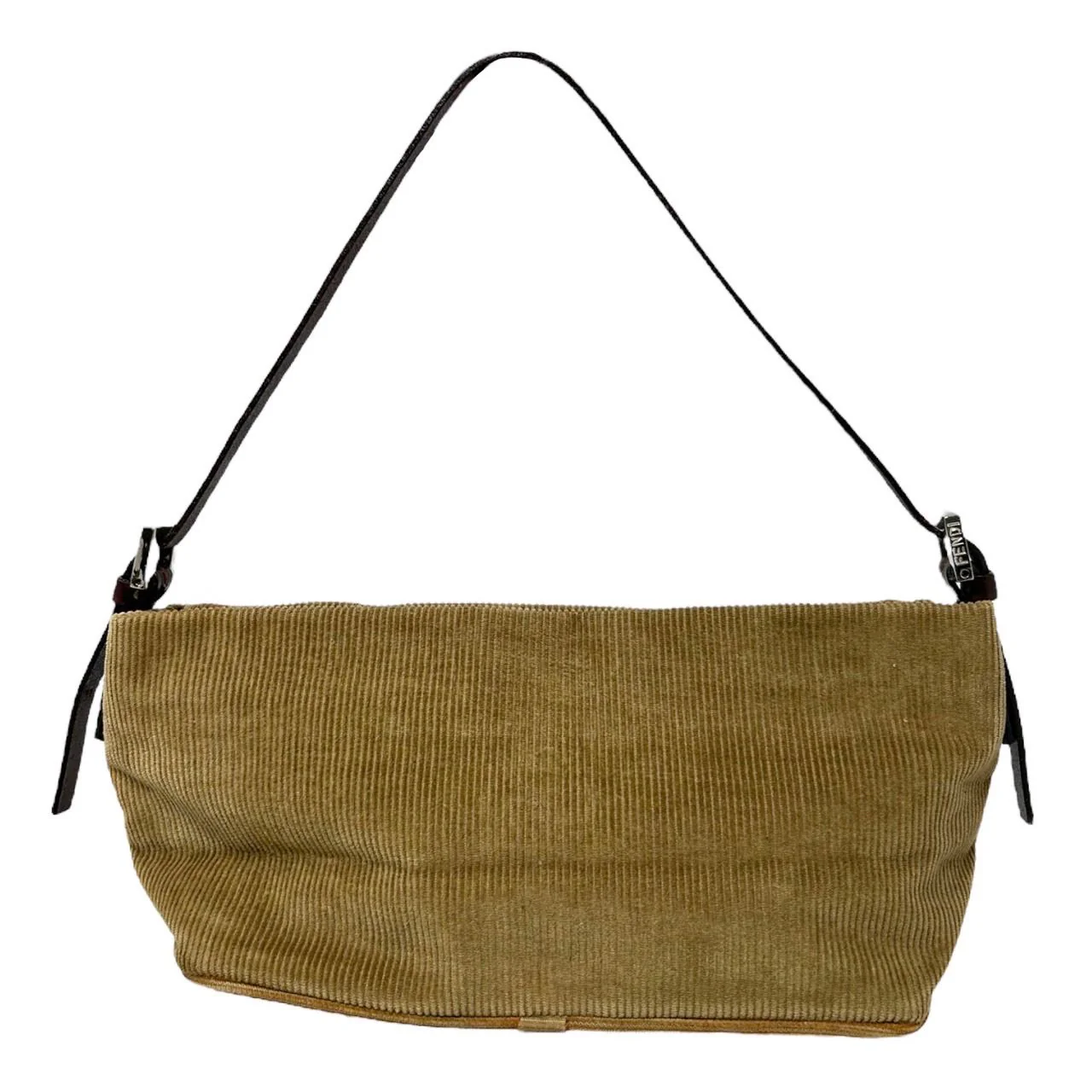Fendi Tan Corduroy Mini Shoulder Bag - Image 2
