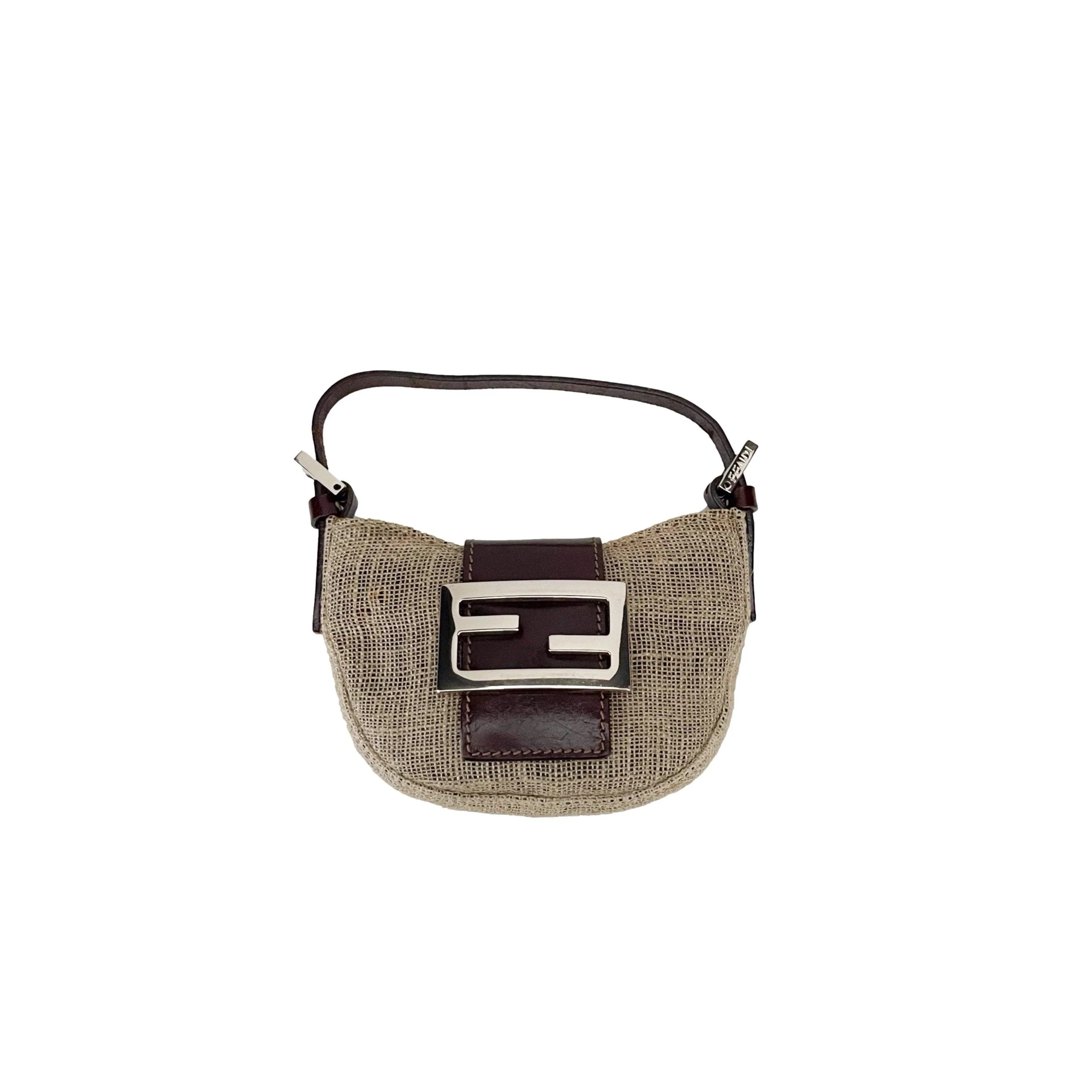 Fendi Tan Jute Croissant Bag