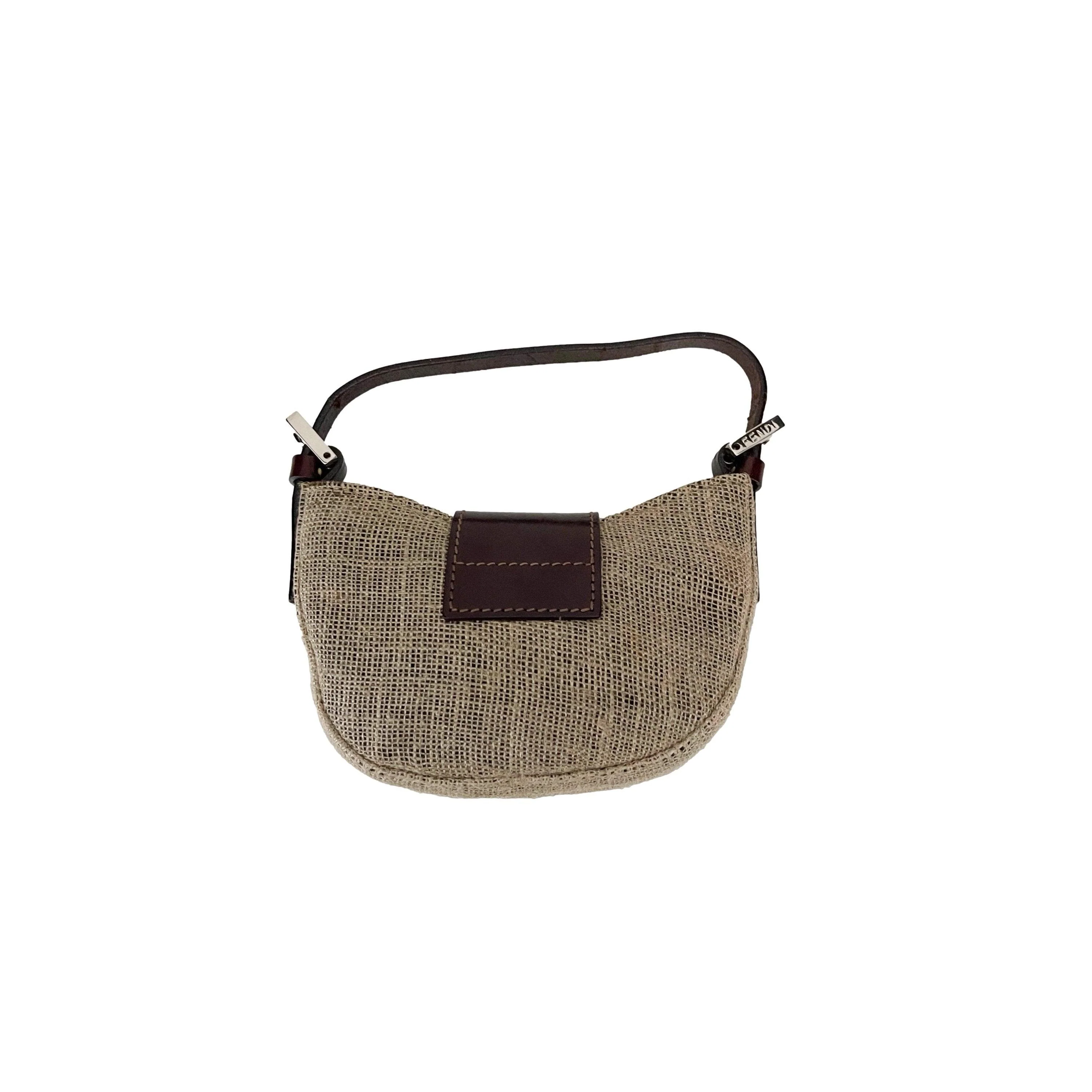 Fendi Tan Jute Croissant Bag - Image 2