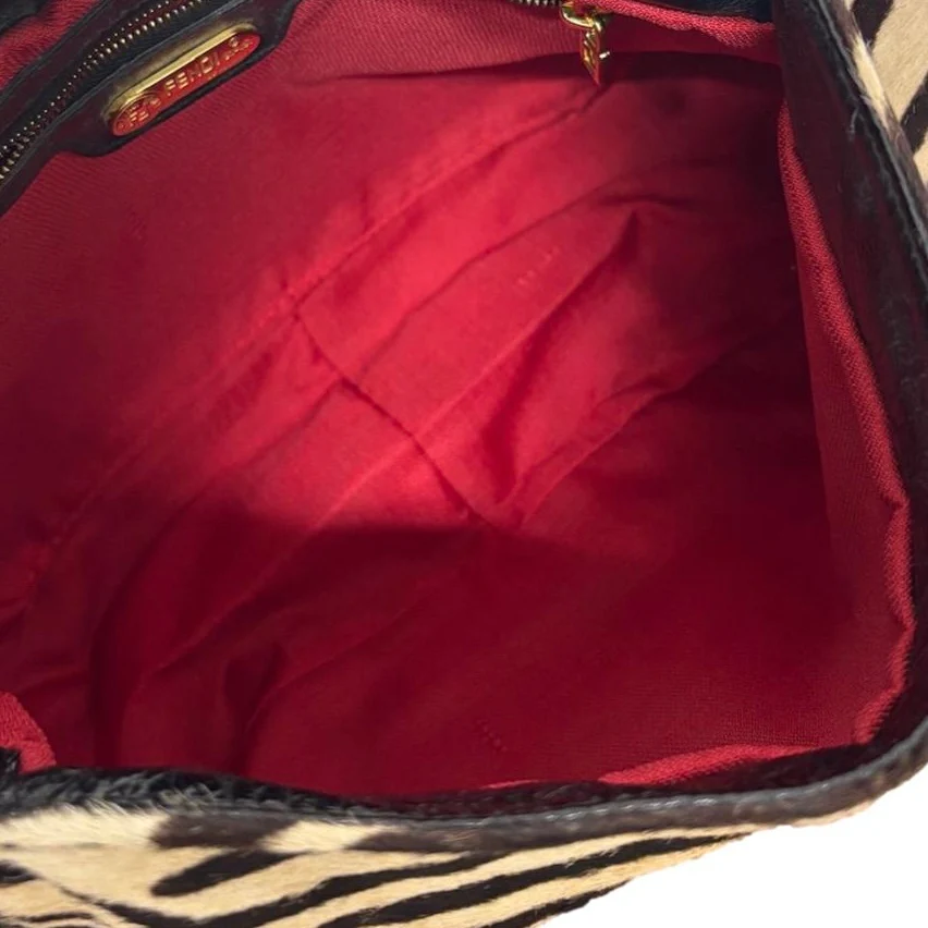 Fendi Tan Zebra Baguette Bag - Image 5