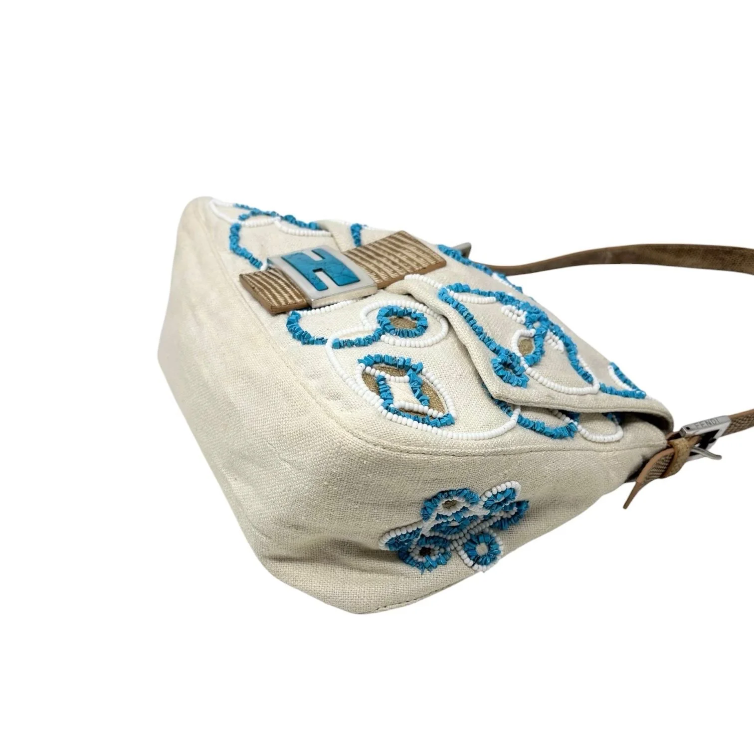 Fendi Turquoise Beaded Mamma Baguette - Image 3
