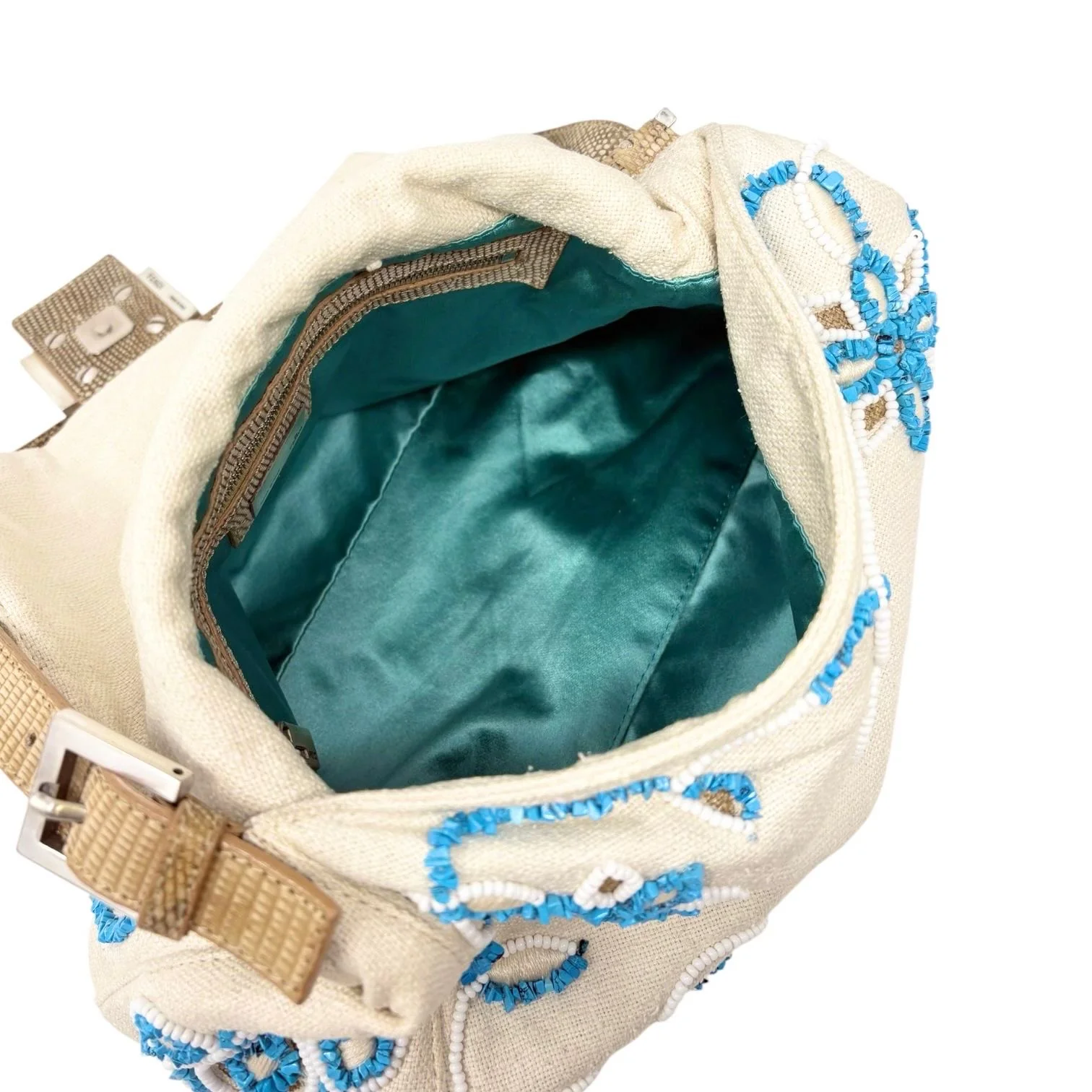 Fendi Turquoise Beaded Mamma Baguette - Image 6