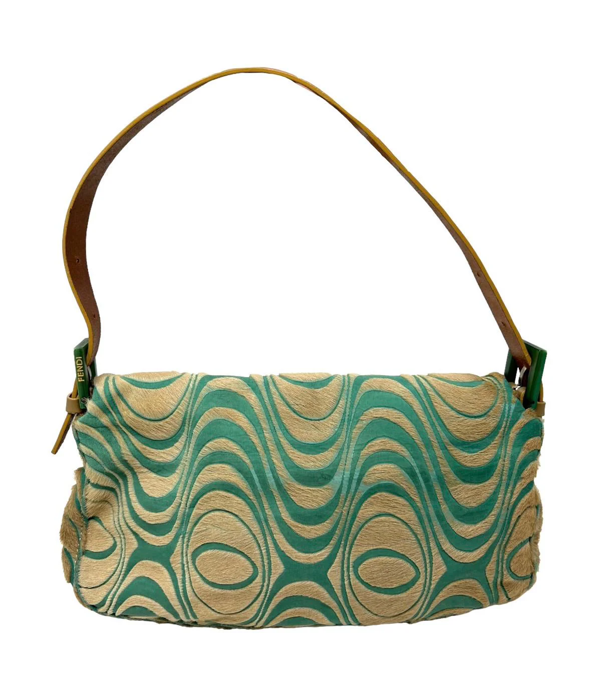 Fendi Turquoise Calf Hair Baguette - Image 2