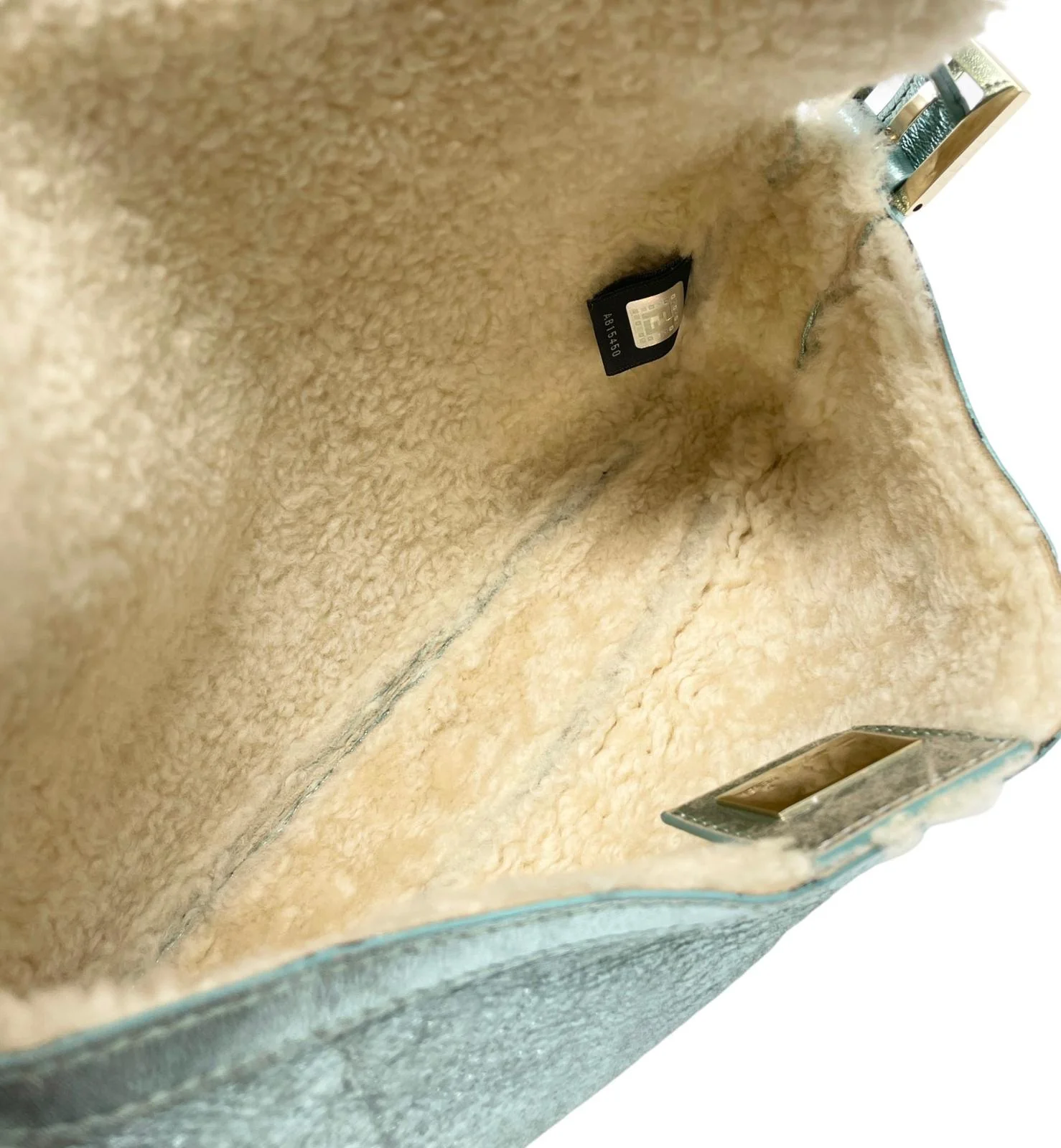 Fendi Turquoise Leather Baguette Bag - Image 3