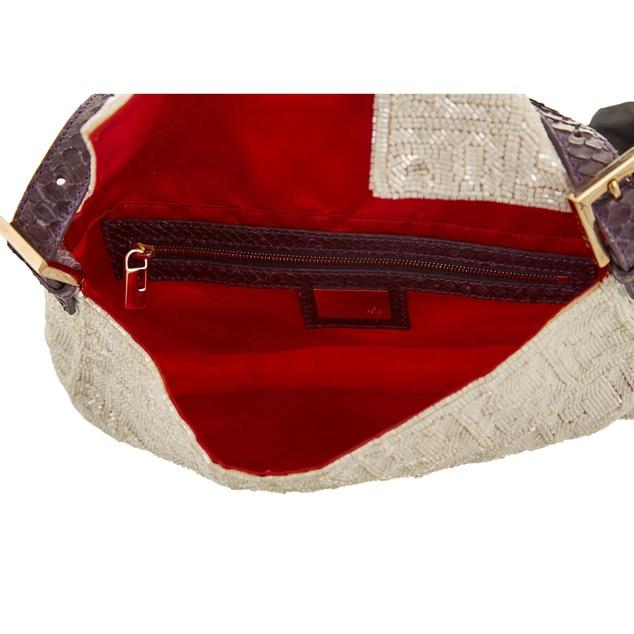 Fendi White Beaded Baguette - Image 4