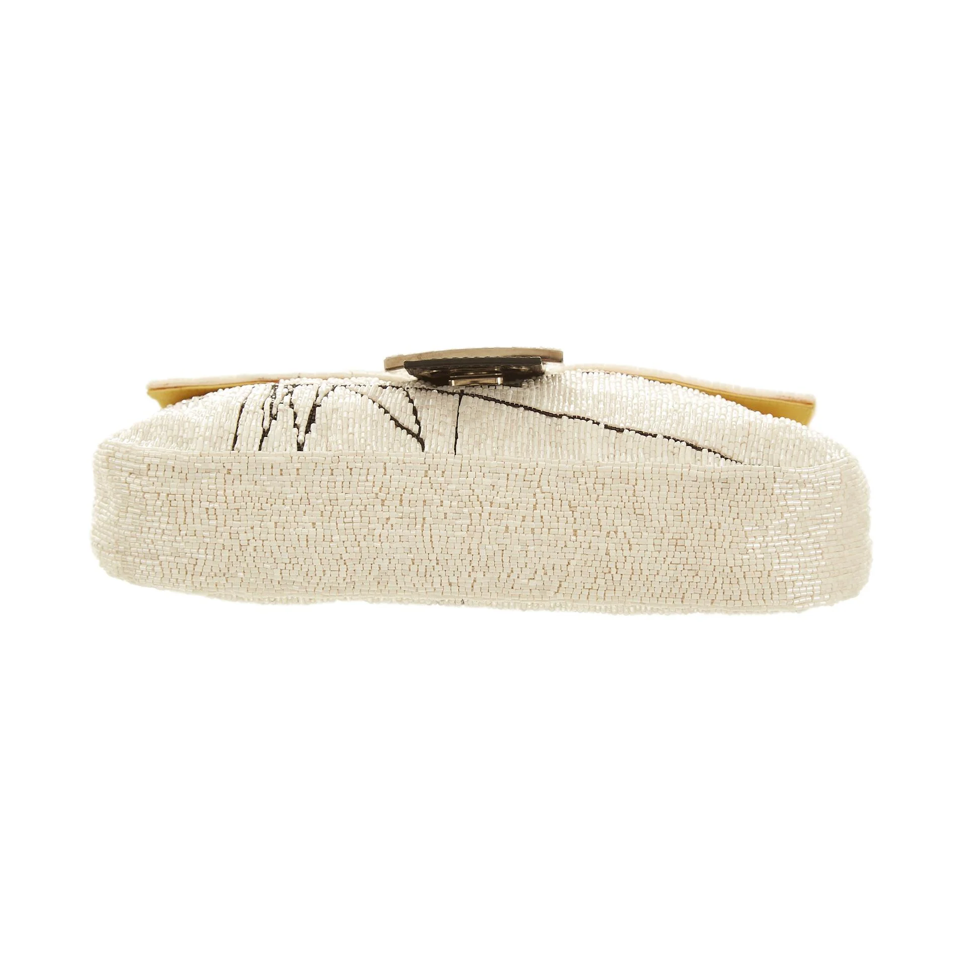 Fendi White Beaded Scribble Baguette - Image 3