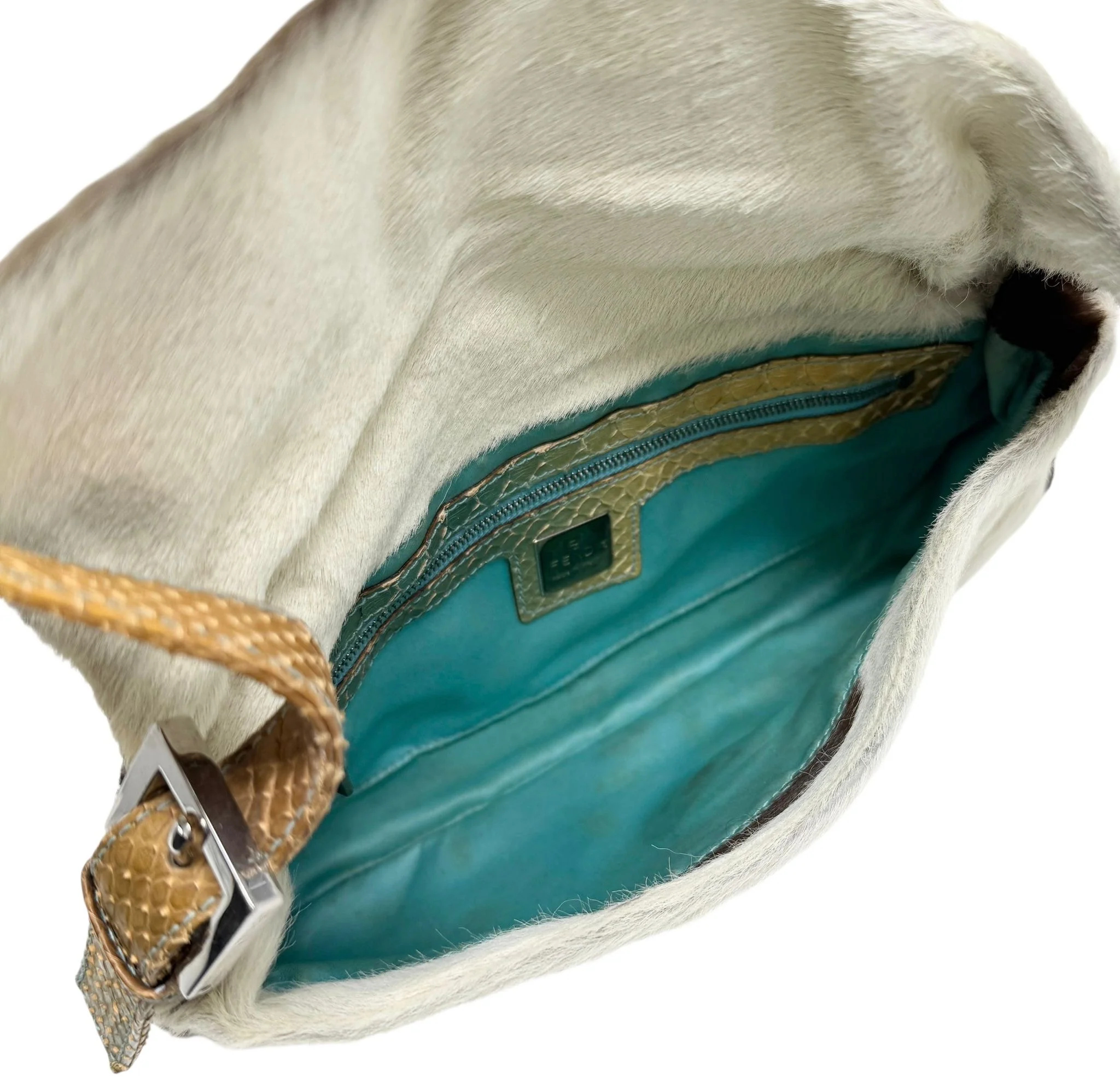 Fendi White Cow Print Baguette - Image 3