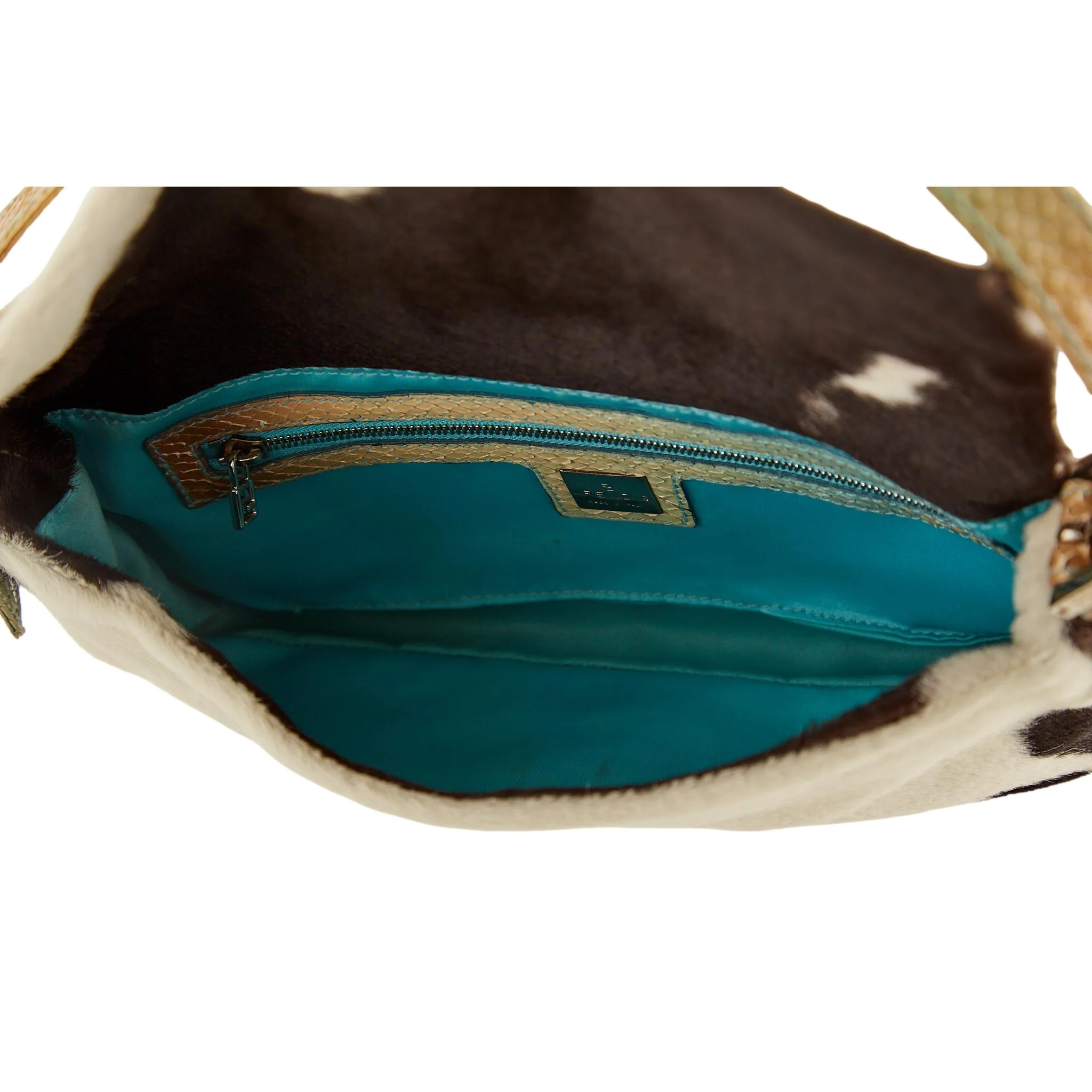 Fendi White Cow Print Baguette - Image 4