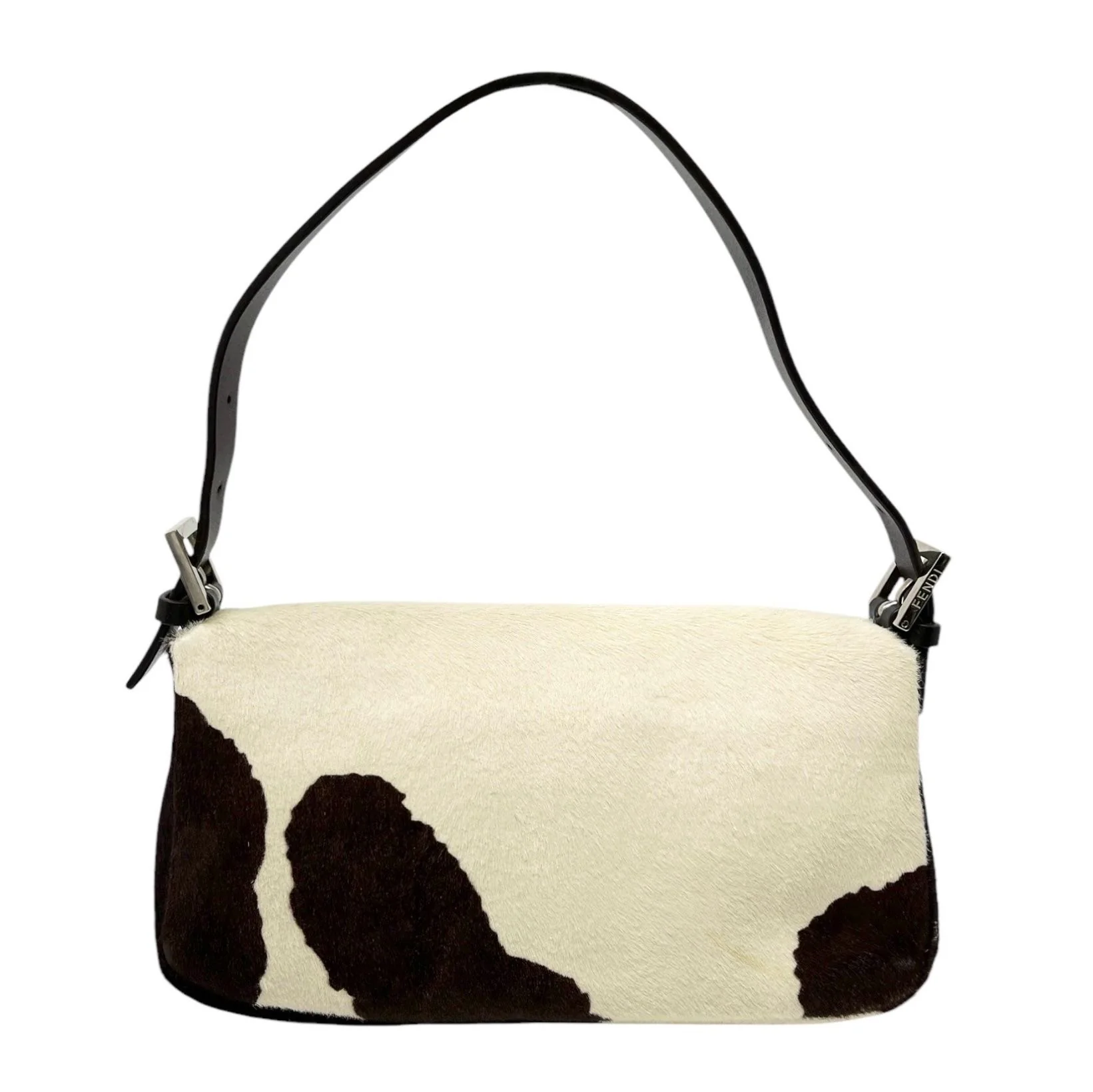 Fendi White Cow Print Baguette - Image 2