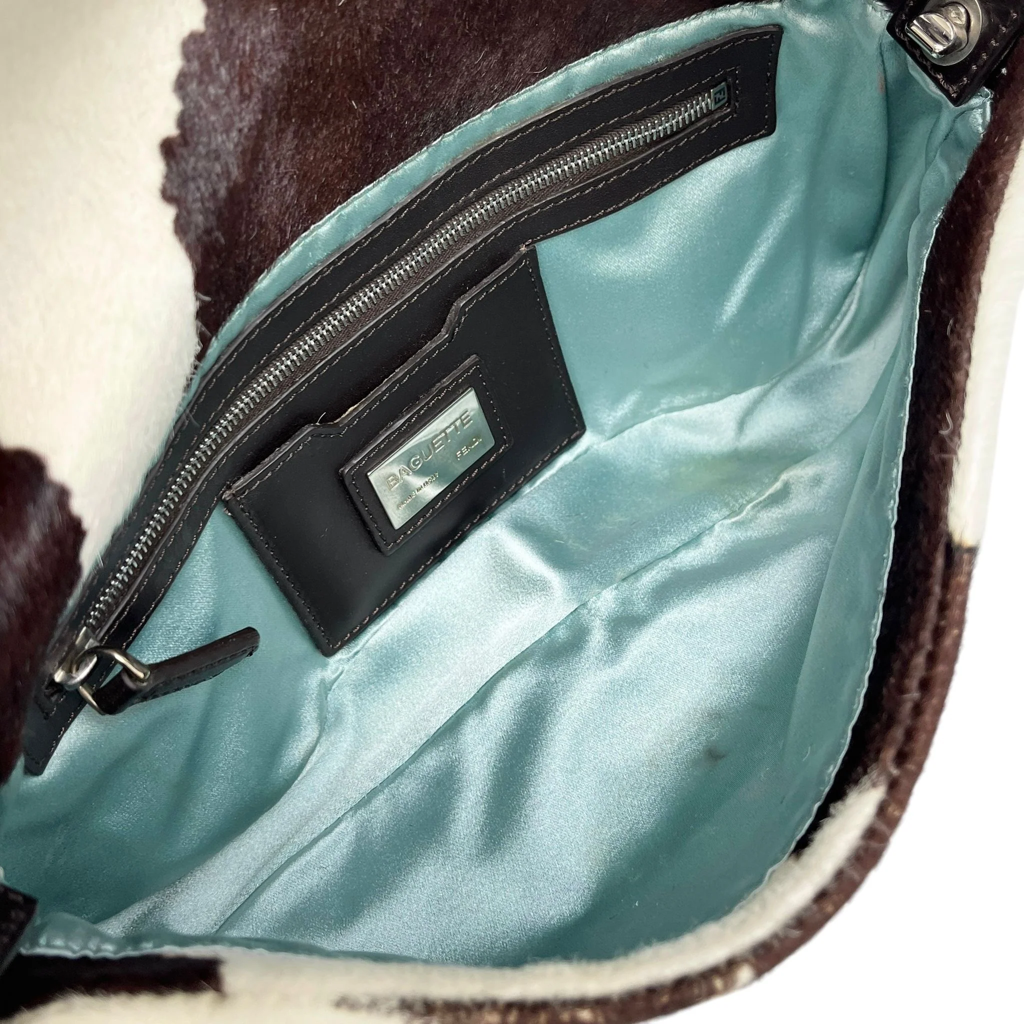 Fendi White Cow Print Baguette - Image 3