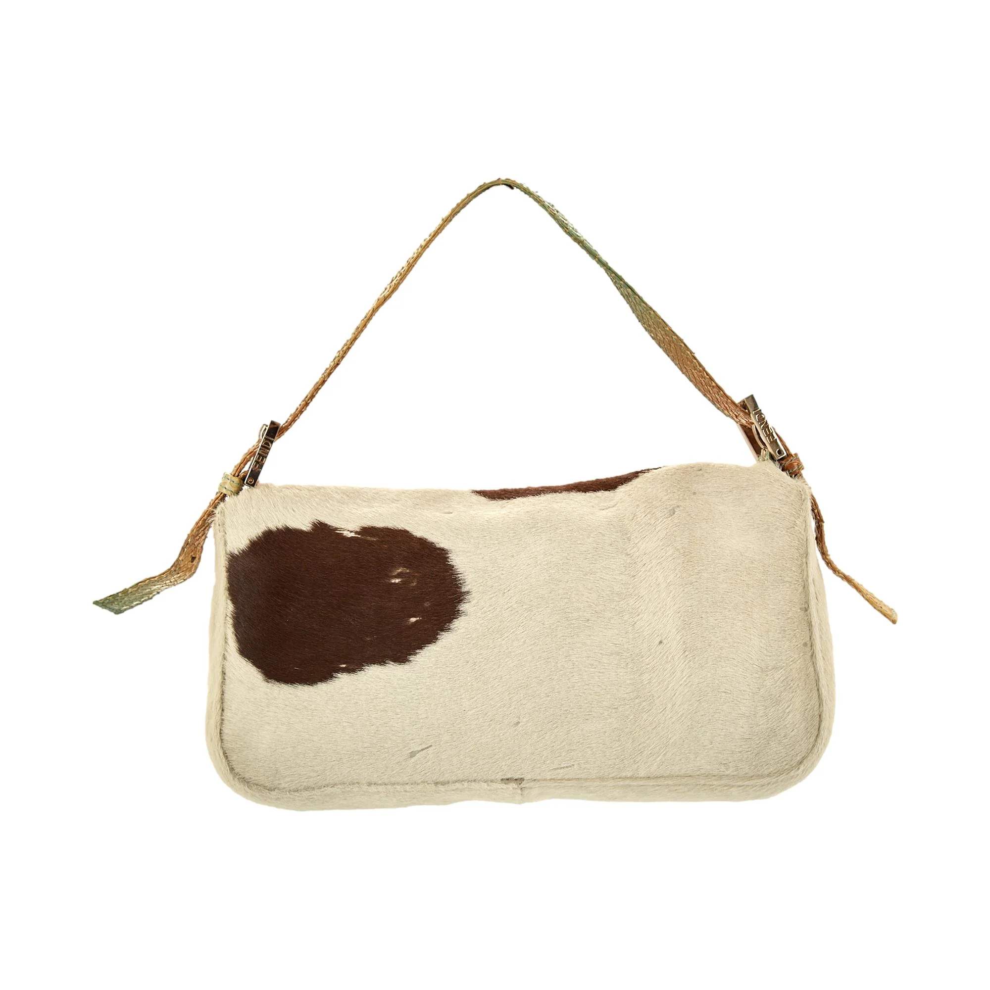 Fendi White Cow Print Baguette - Image 2