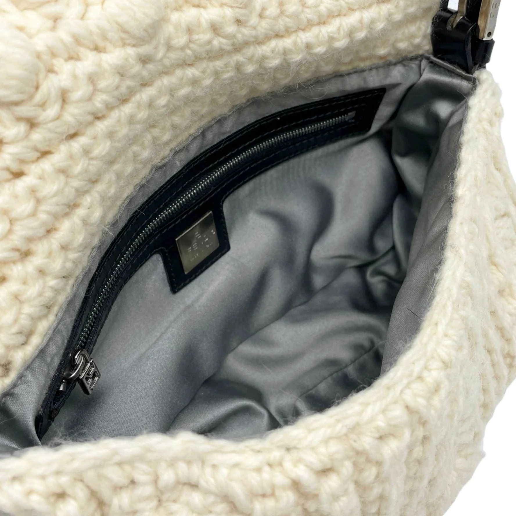 Fendi White Crochet Baguette - Image 3