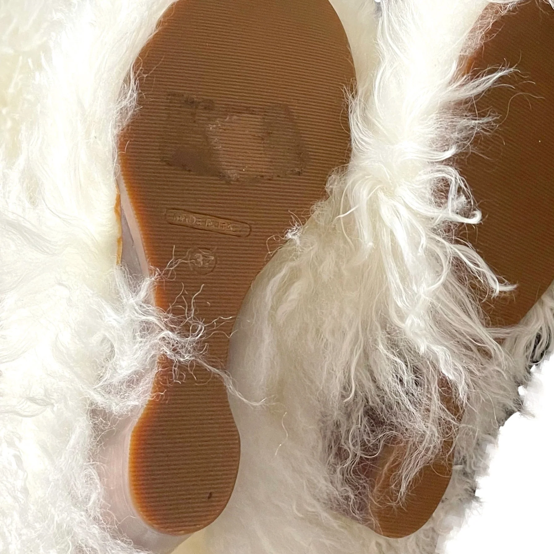 Fendi White Faux Fur Wedge Boots - Image 4