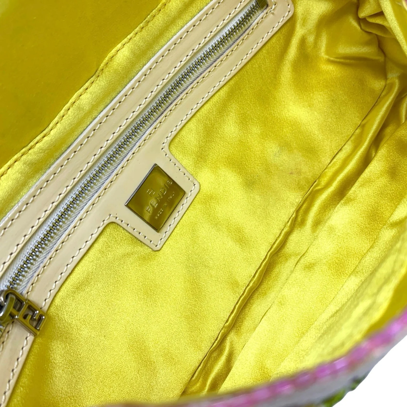 Fendi White Fringe Baguette - Image 3