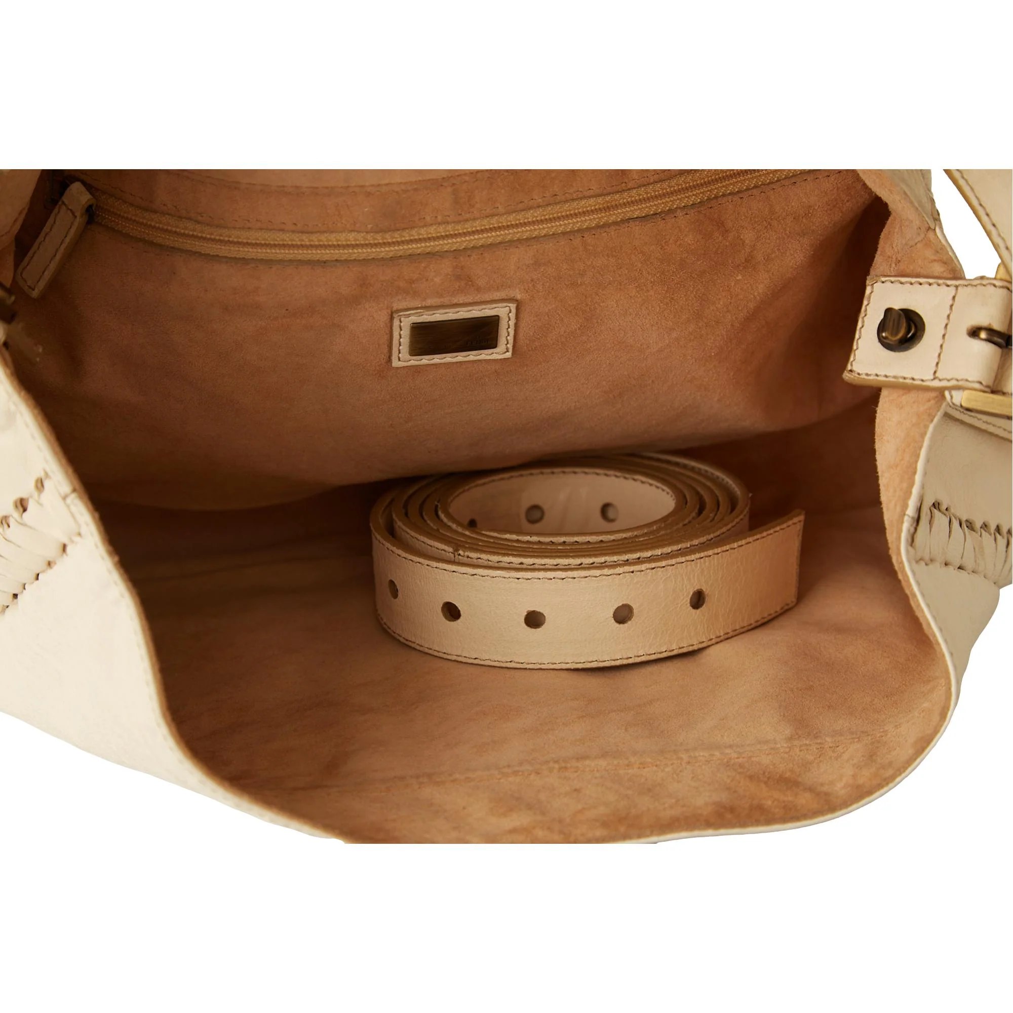 Fendi White Jumbo Whipstitch Baguette - Image 4