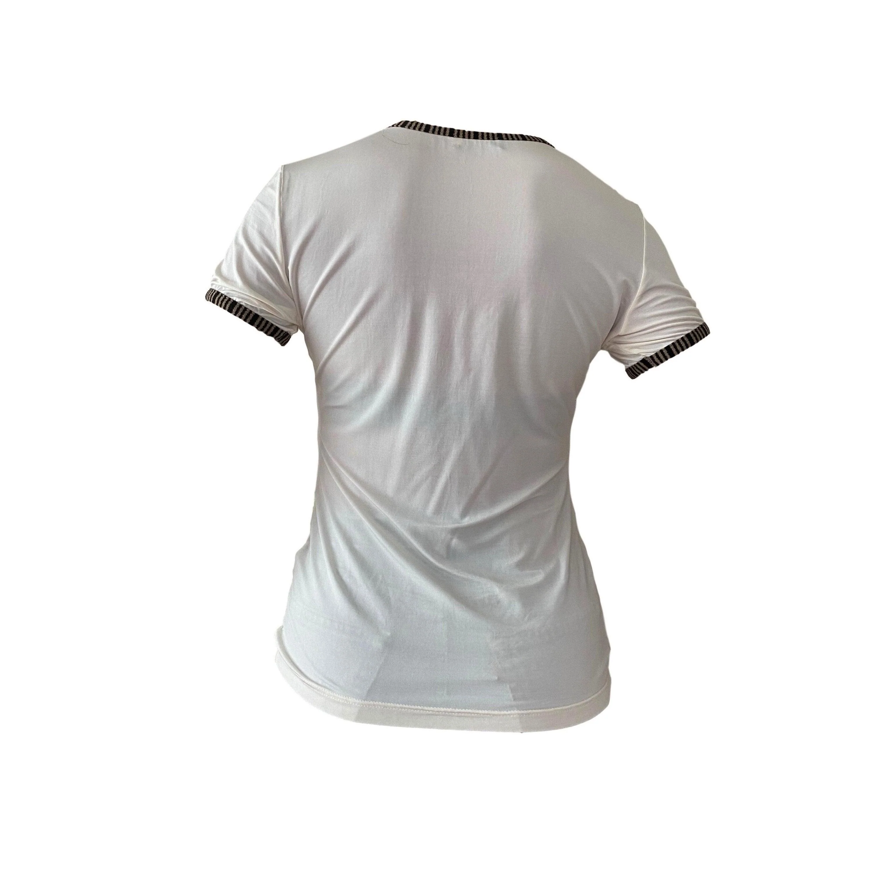 Fendi White Logo Ringer T-Shirt - Image 2