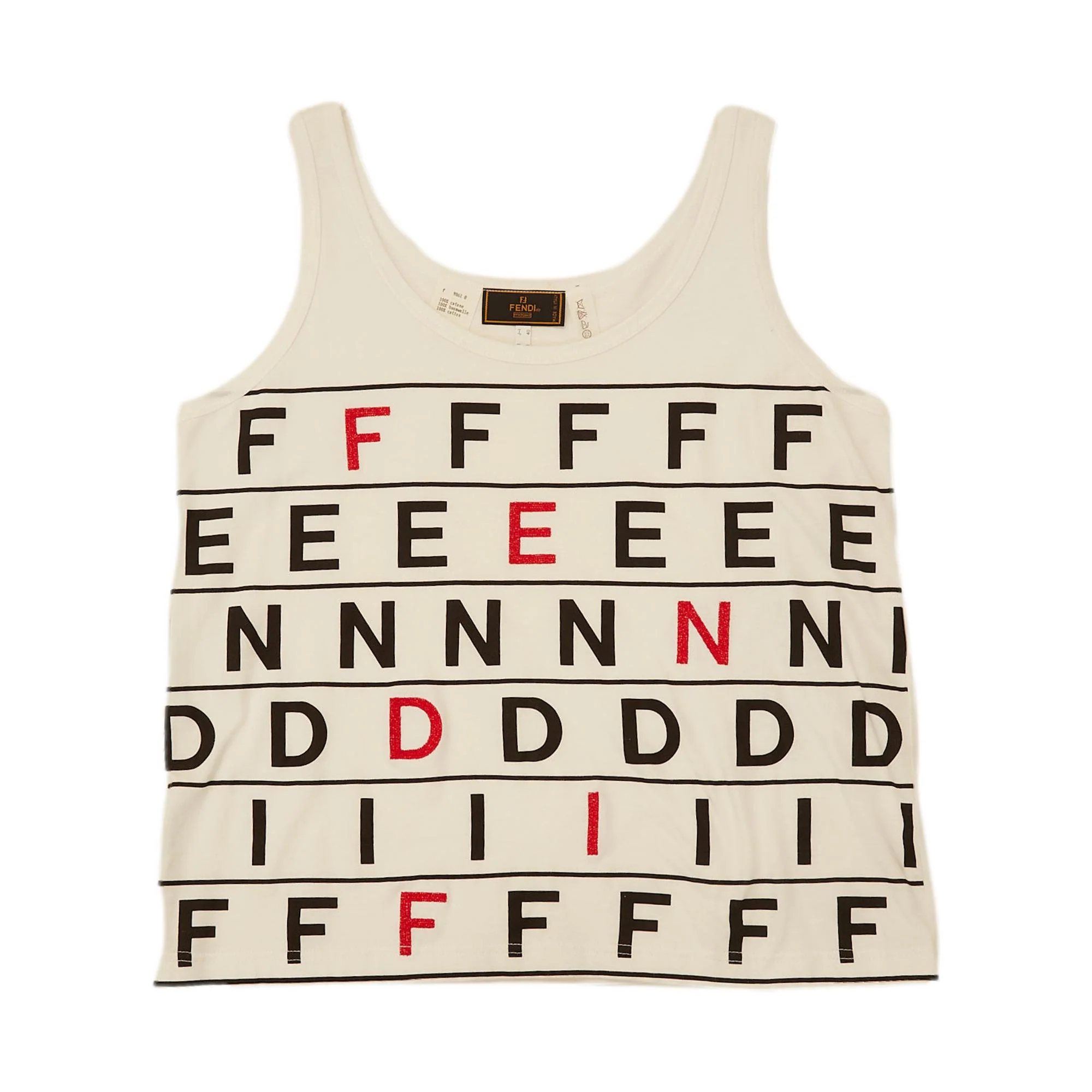 Fendi White Logo Tank