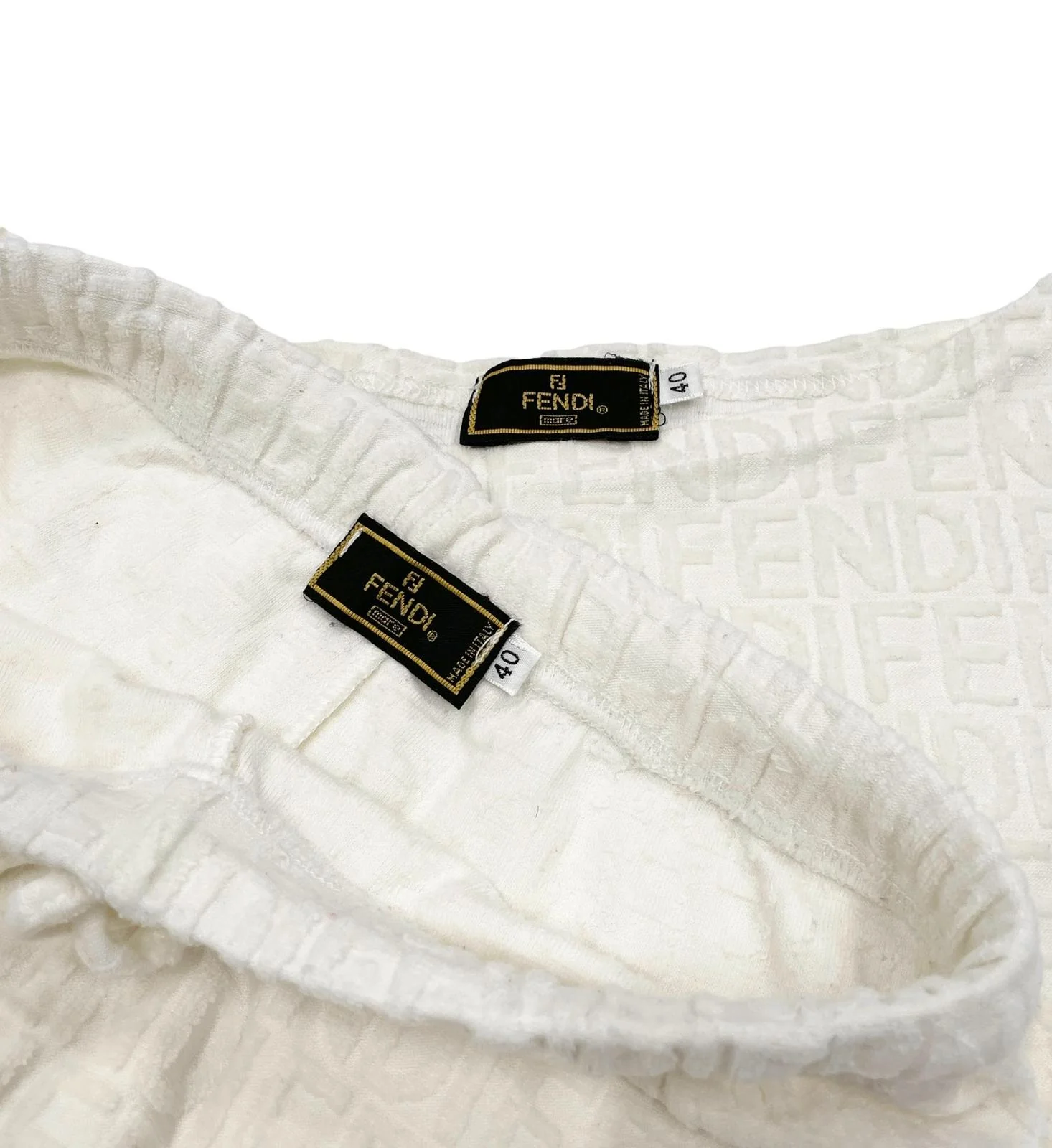 Fendi White Logo Terrycloth Set - Image 2