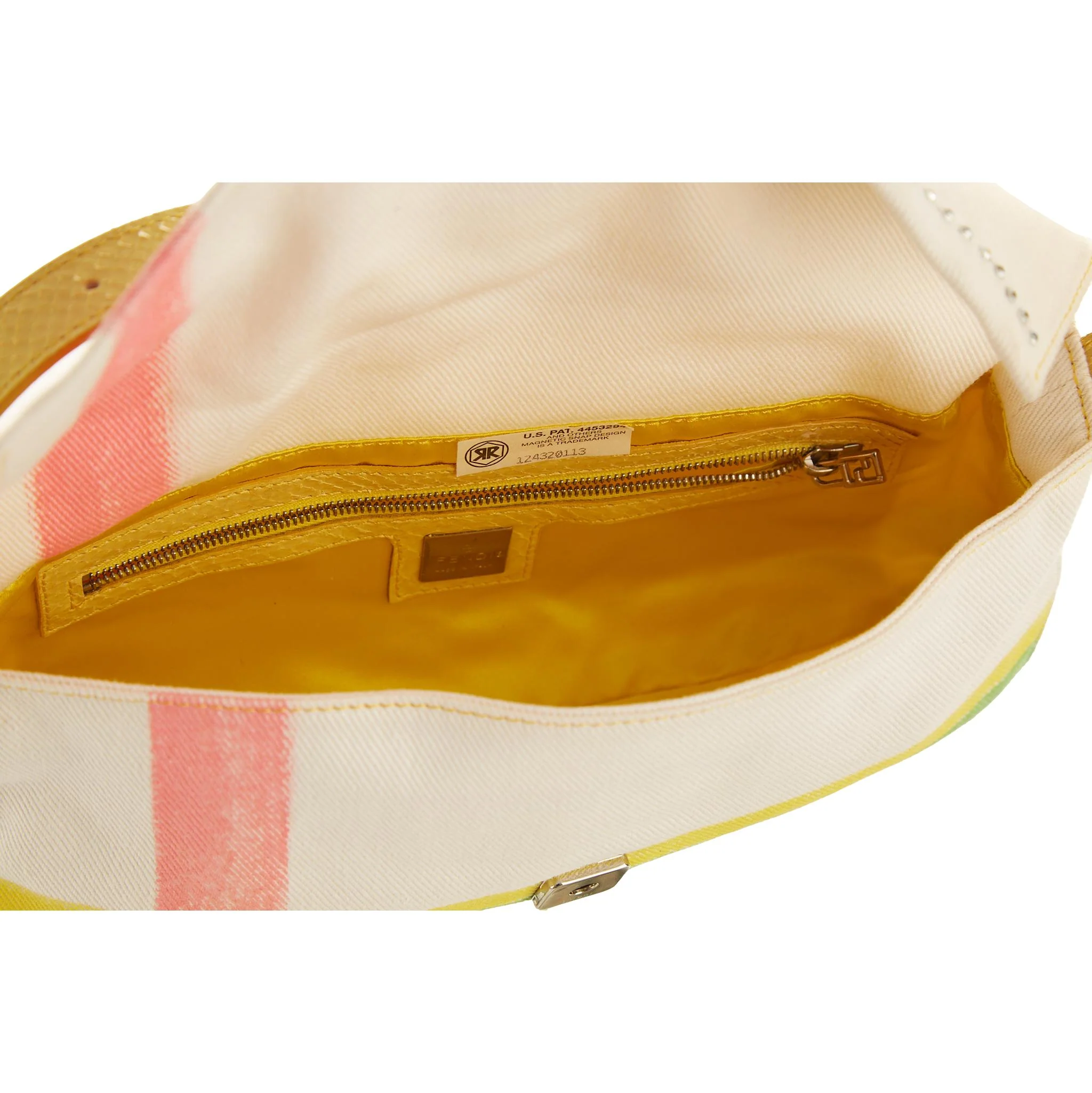 Fendi White Pastel Rhinestone Baguette - Image 4