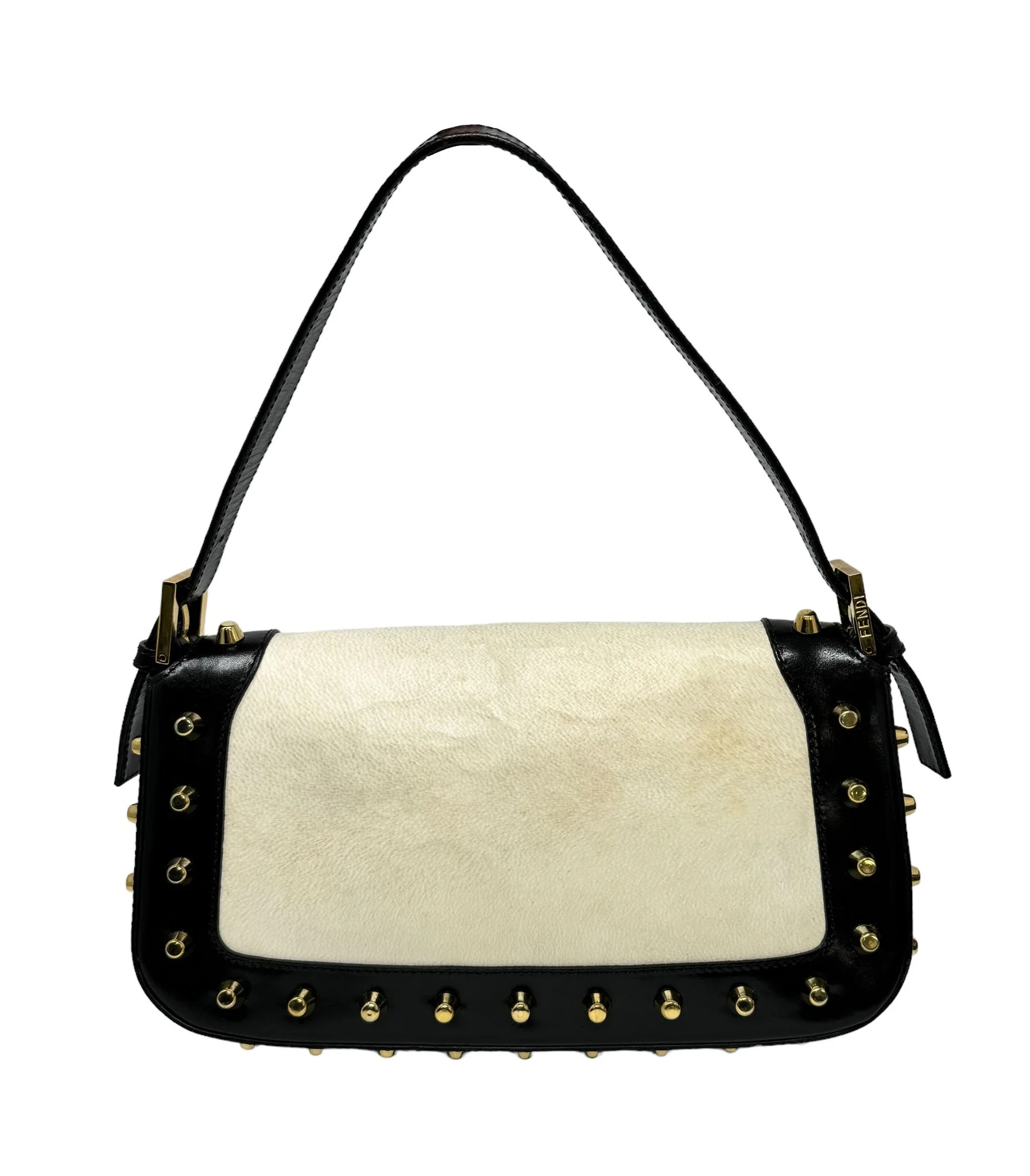 Fendi White Studded Baguette - Image 2
