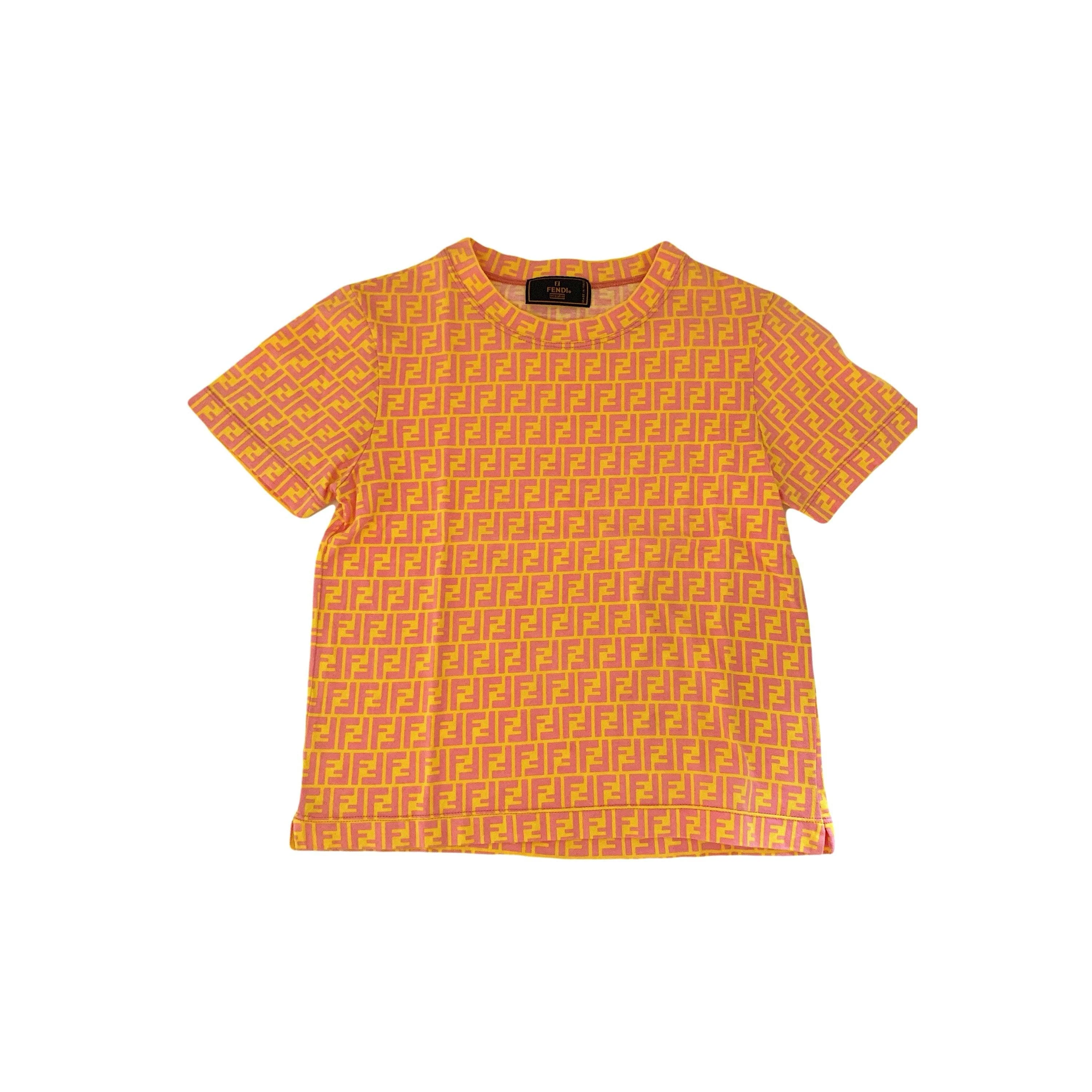 Fendi Yellow And Pink Short Sleeve