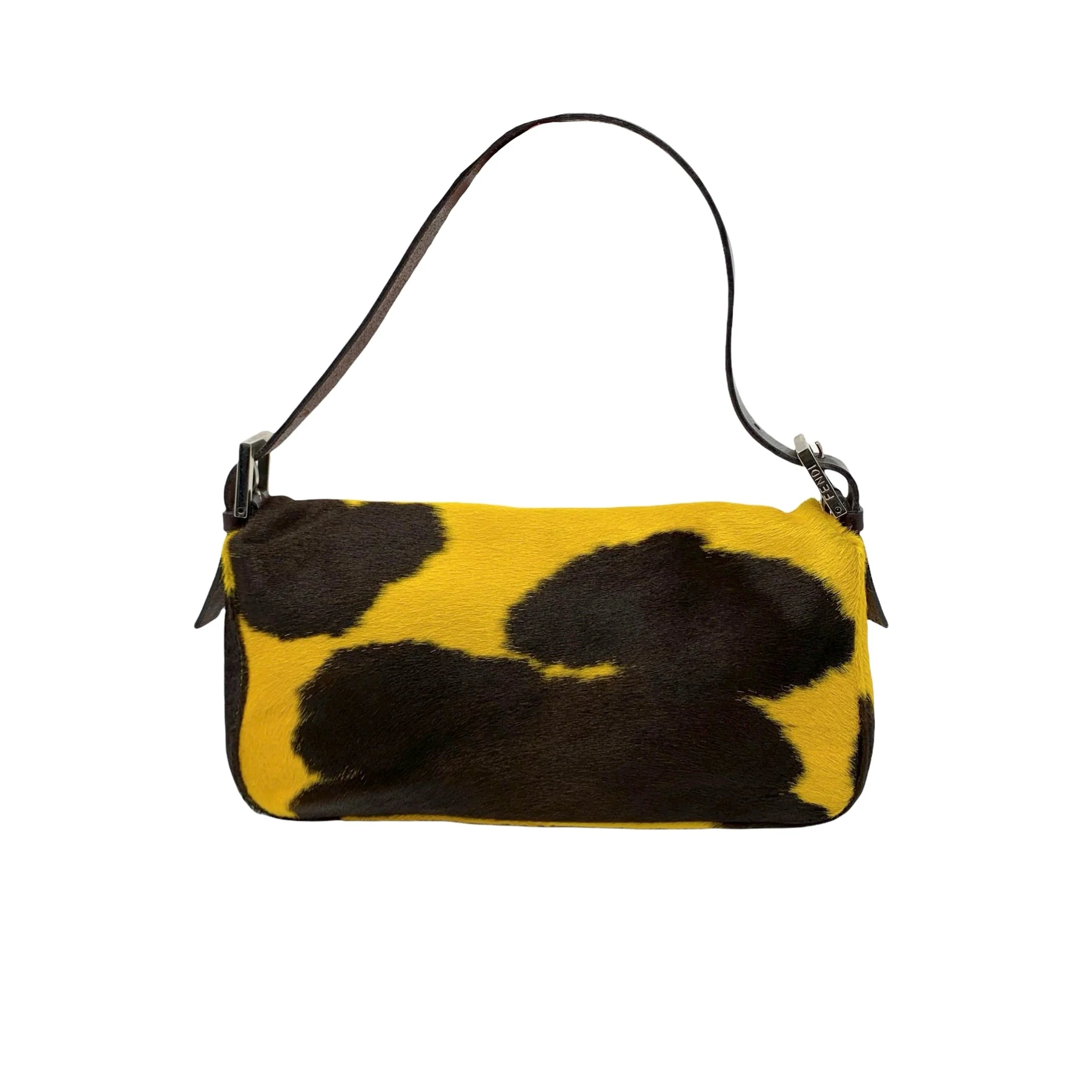Fendi Yellow Cow Print Baguette Bag - Image 2