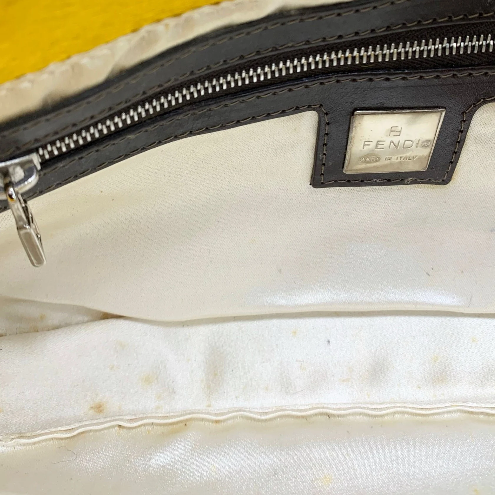 Fendi Yellow Cow Print Baguette Bag - Image 3