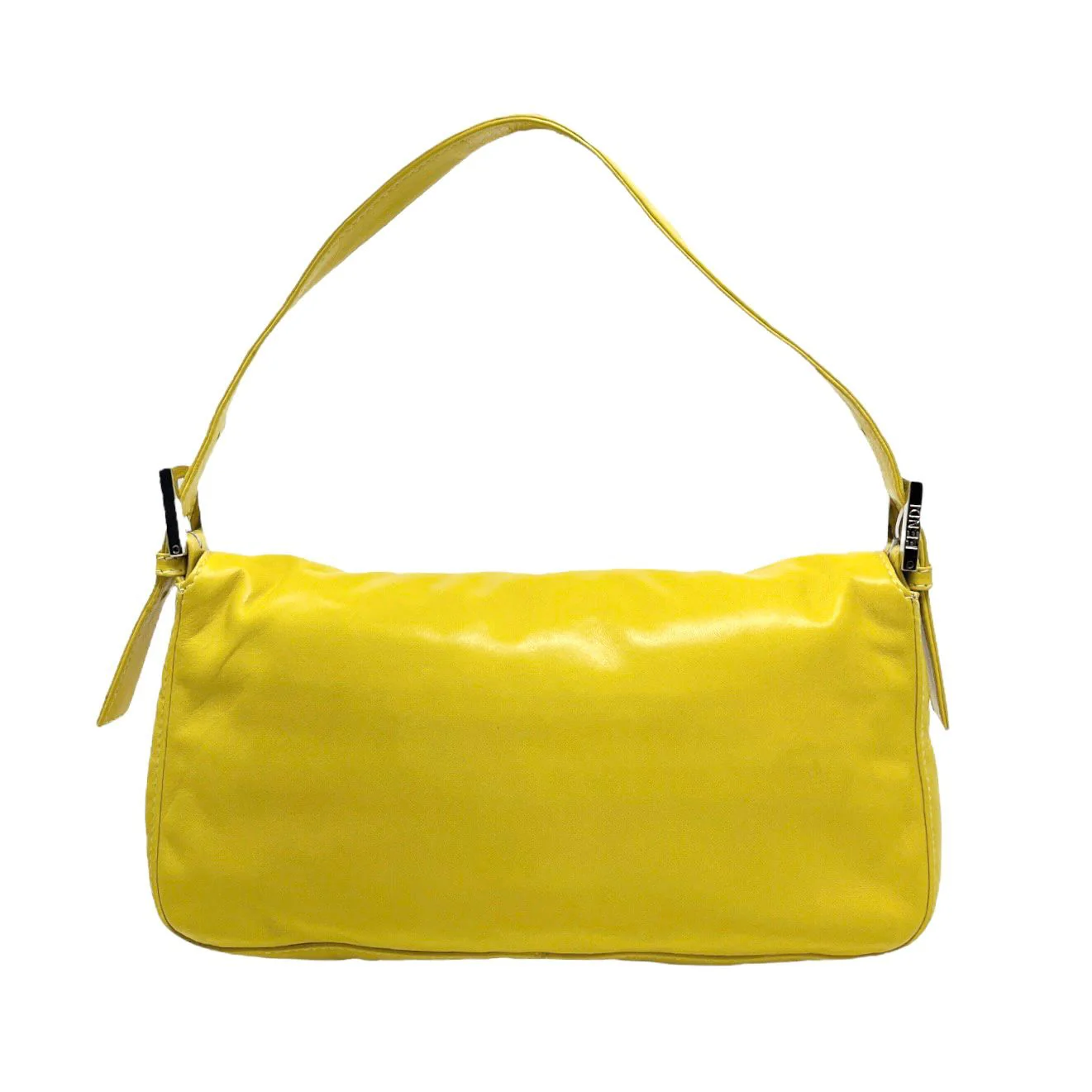 Fendi Yellow Leather Baguette Bag - Image 2