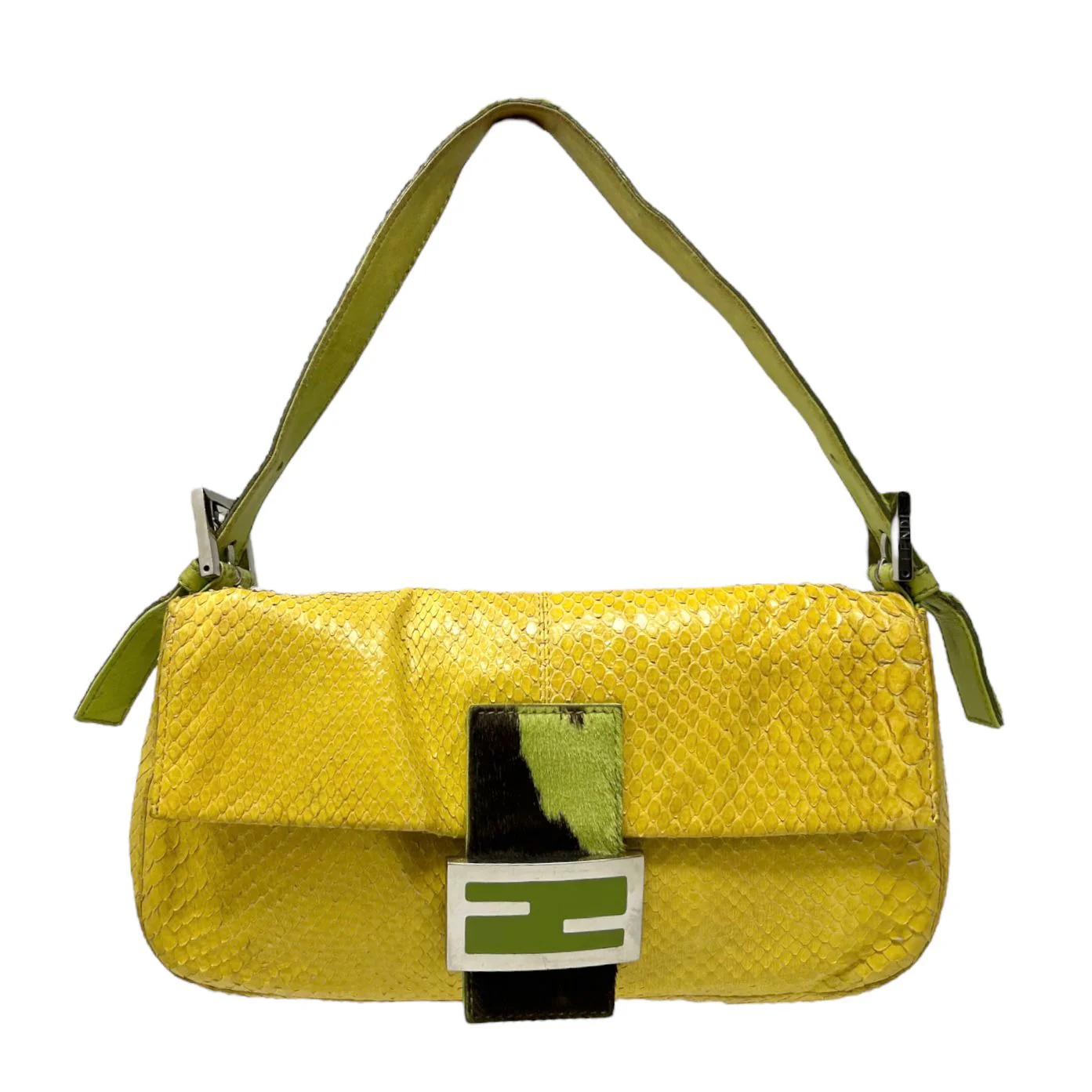 Fendi Yellow Snakeskin Baguette