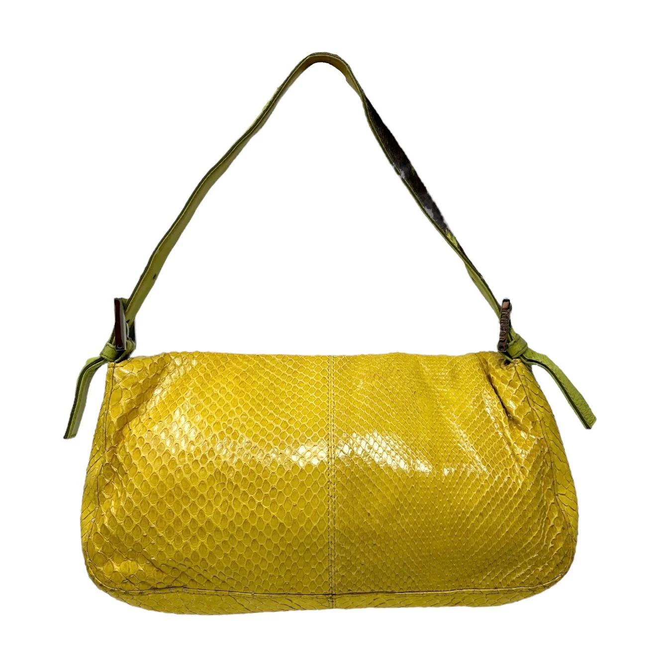 Fendi Yellow Snakeskin Baguette - Image 2