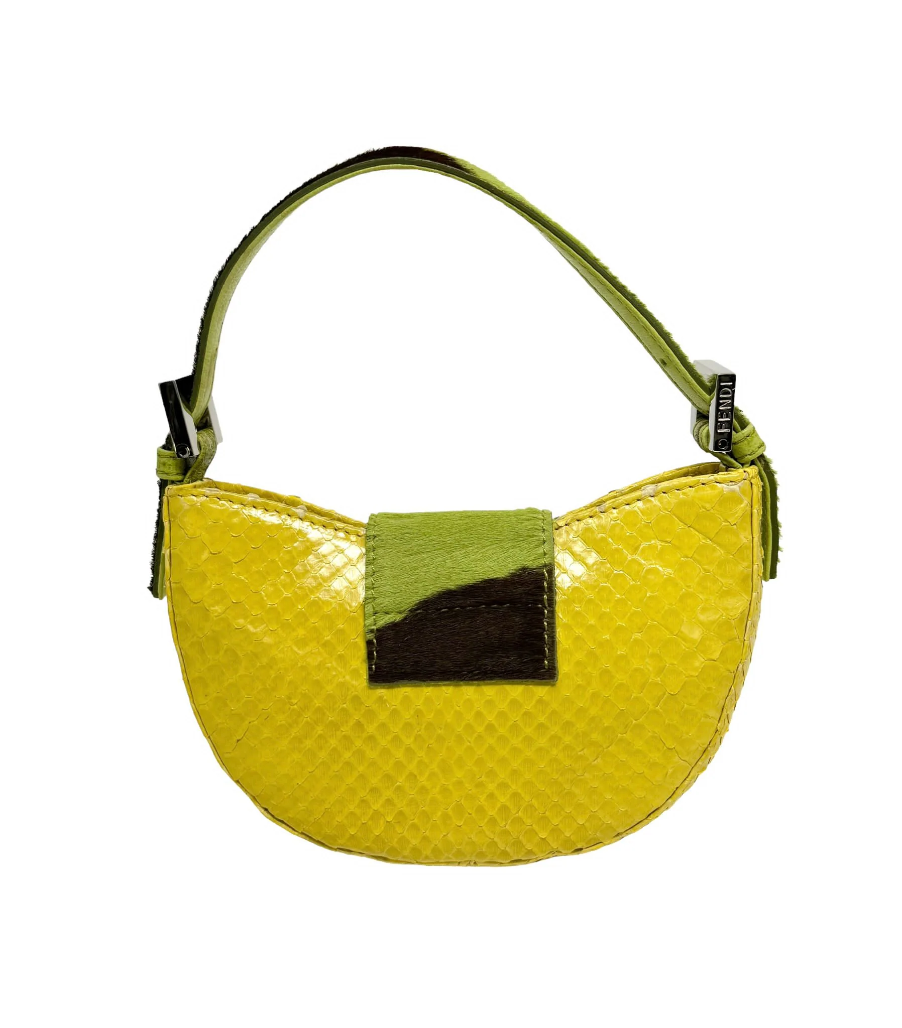 Fendi Yellow Snakeskin Crossaint - Image 2