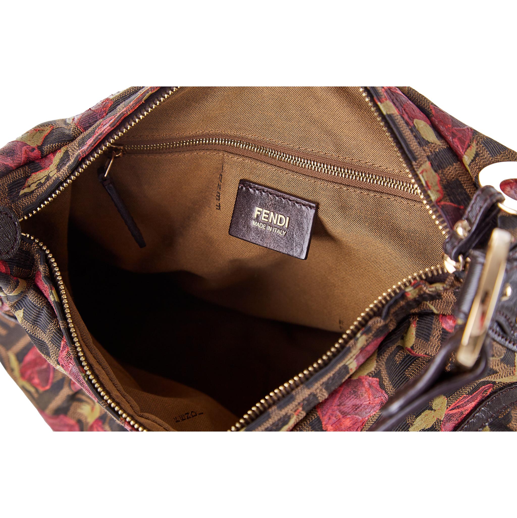 Fendi Zucca Logo Rose Shoulder Bag - Image 4