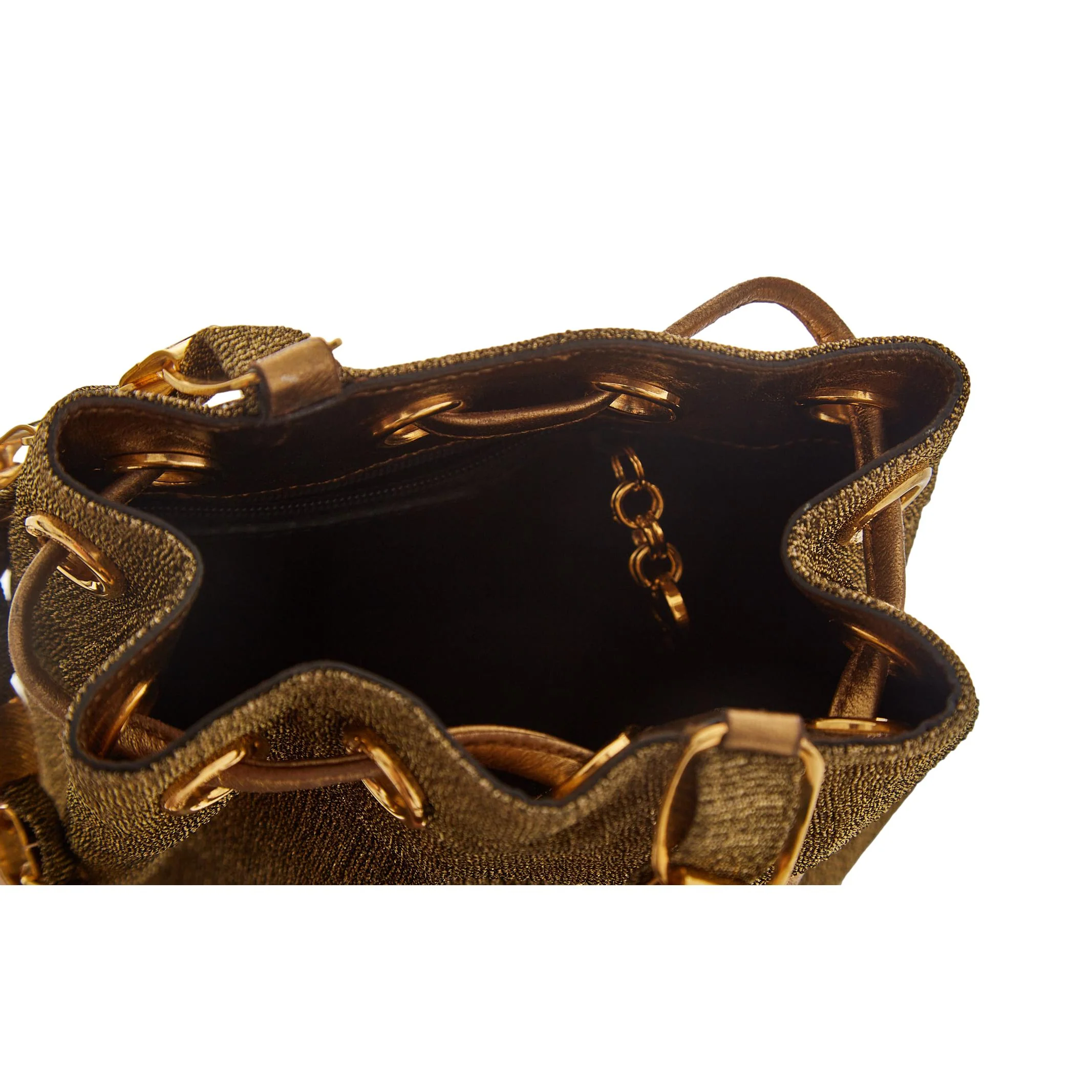 Ferragamo Gold Mini Bucket Bag - Image 4