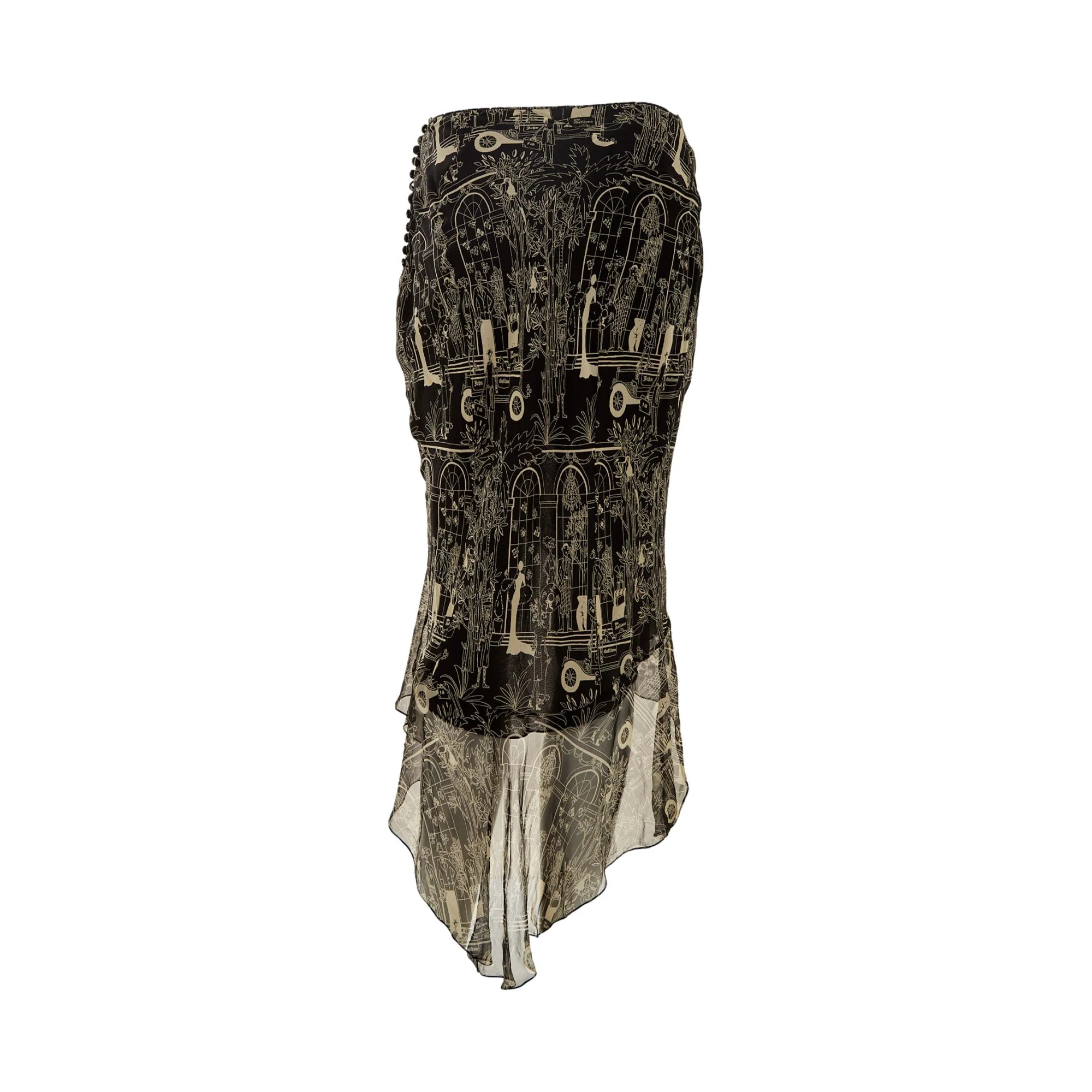 John Galliano Black City Scene Skirt - Image 2