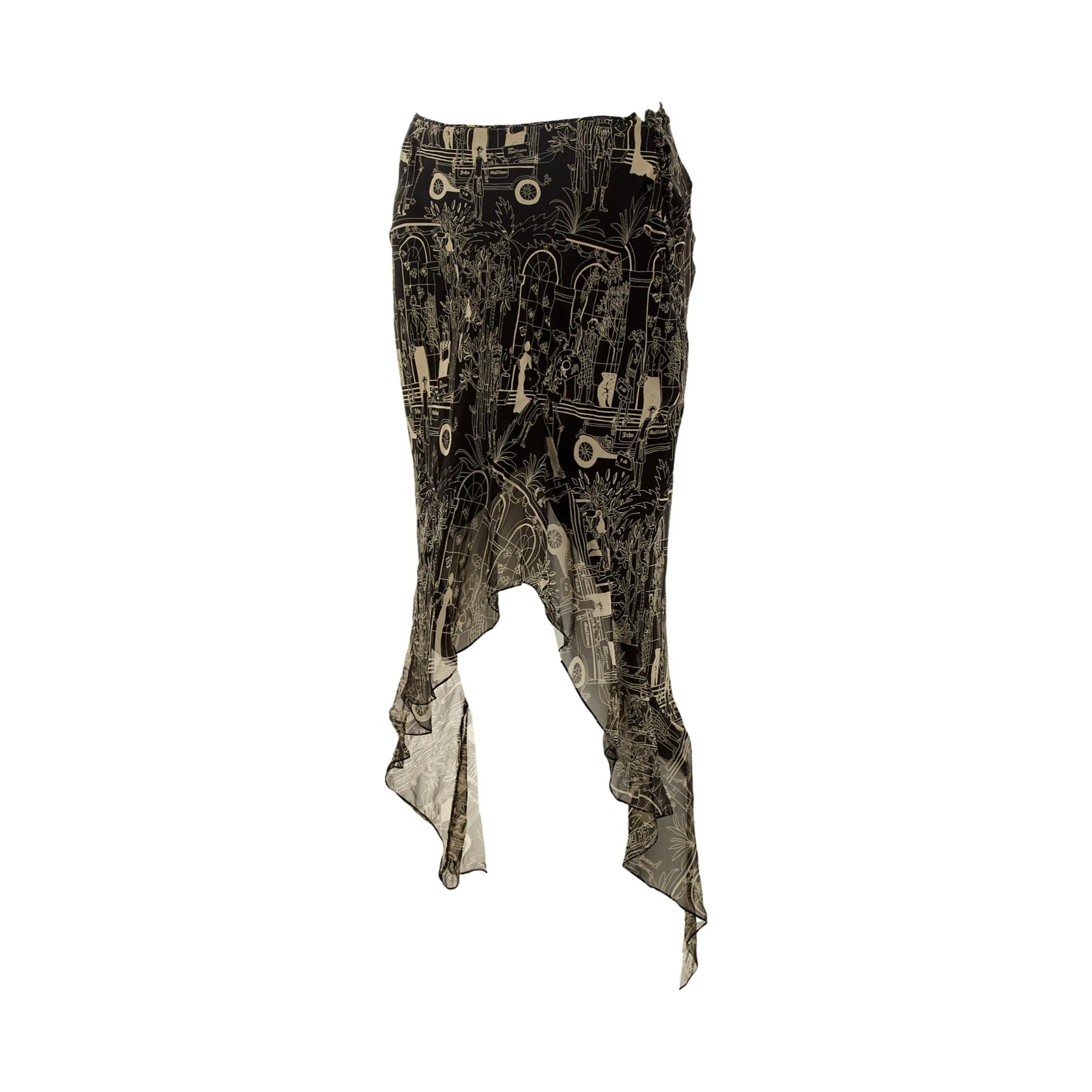 John Galliano Black City Scene Skirt - Image 3