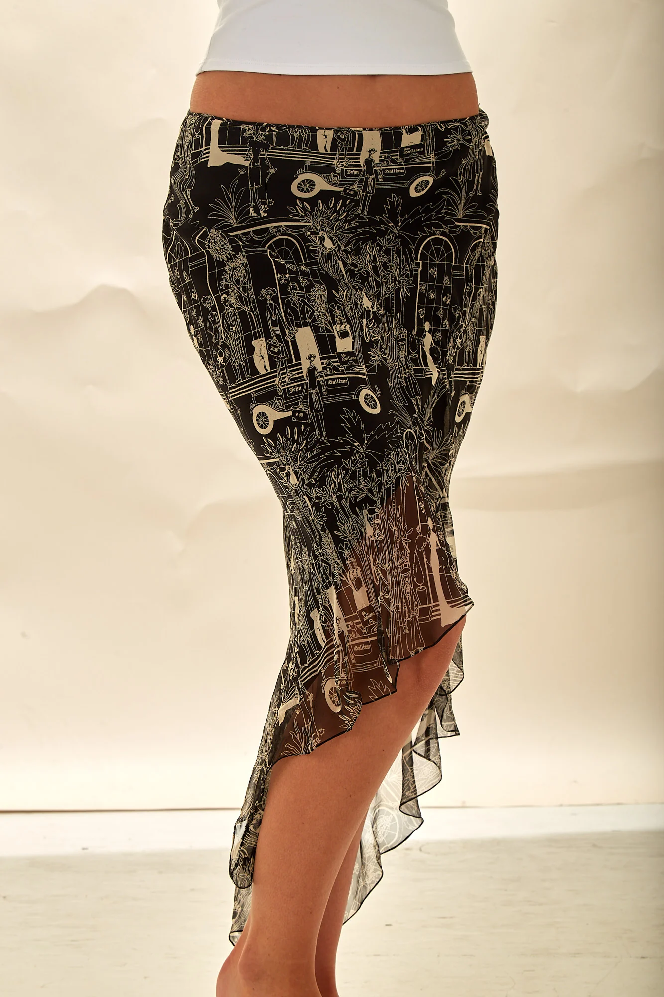John Galliano Black City Scene Skirt - Image 4