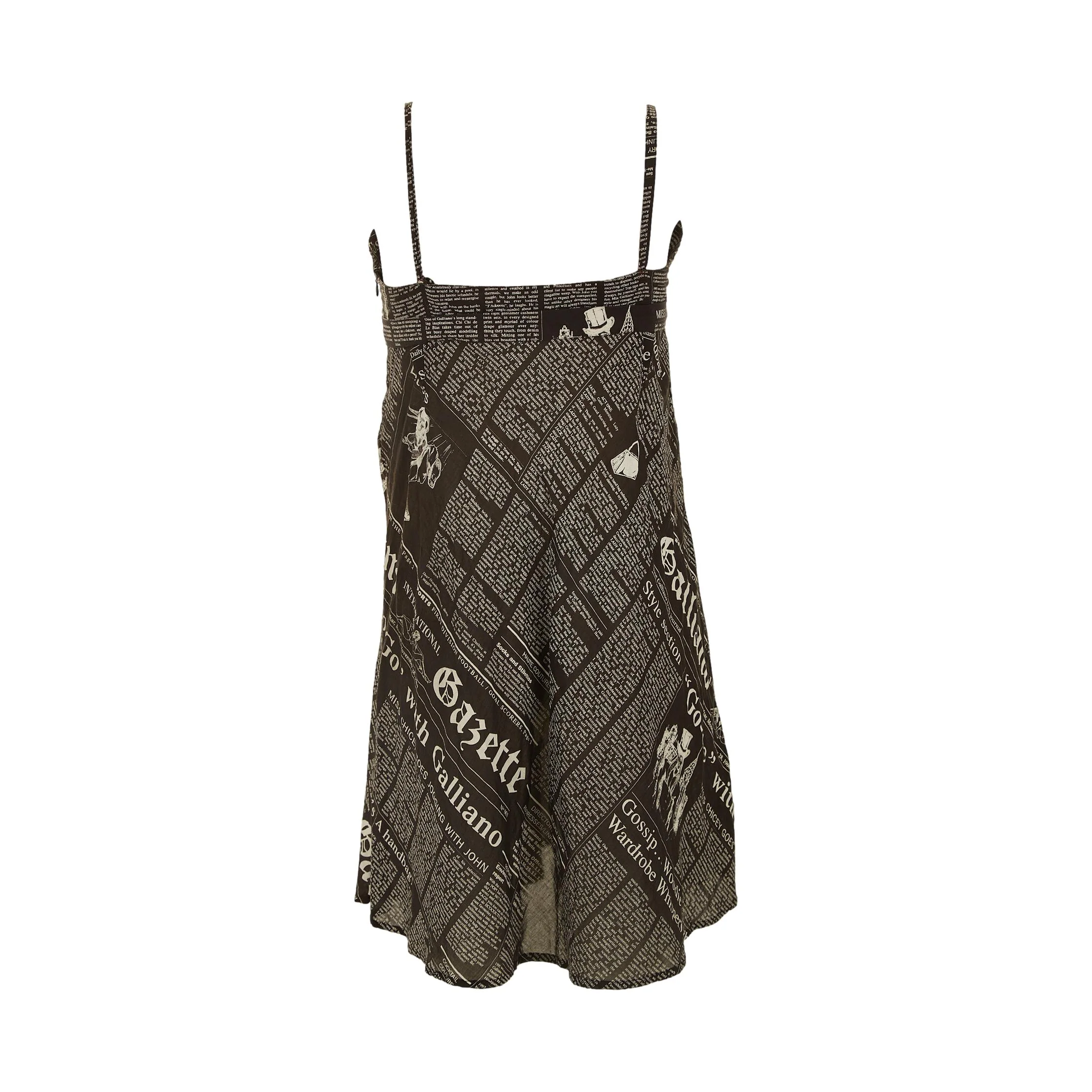 Galliano Black Newsprint Dress - Image 2
