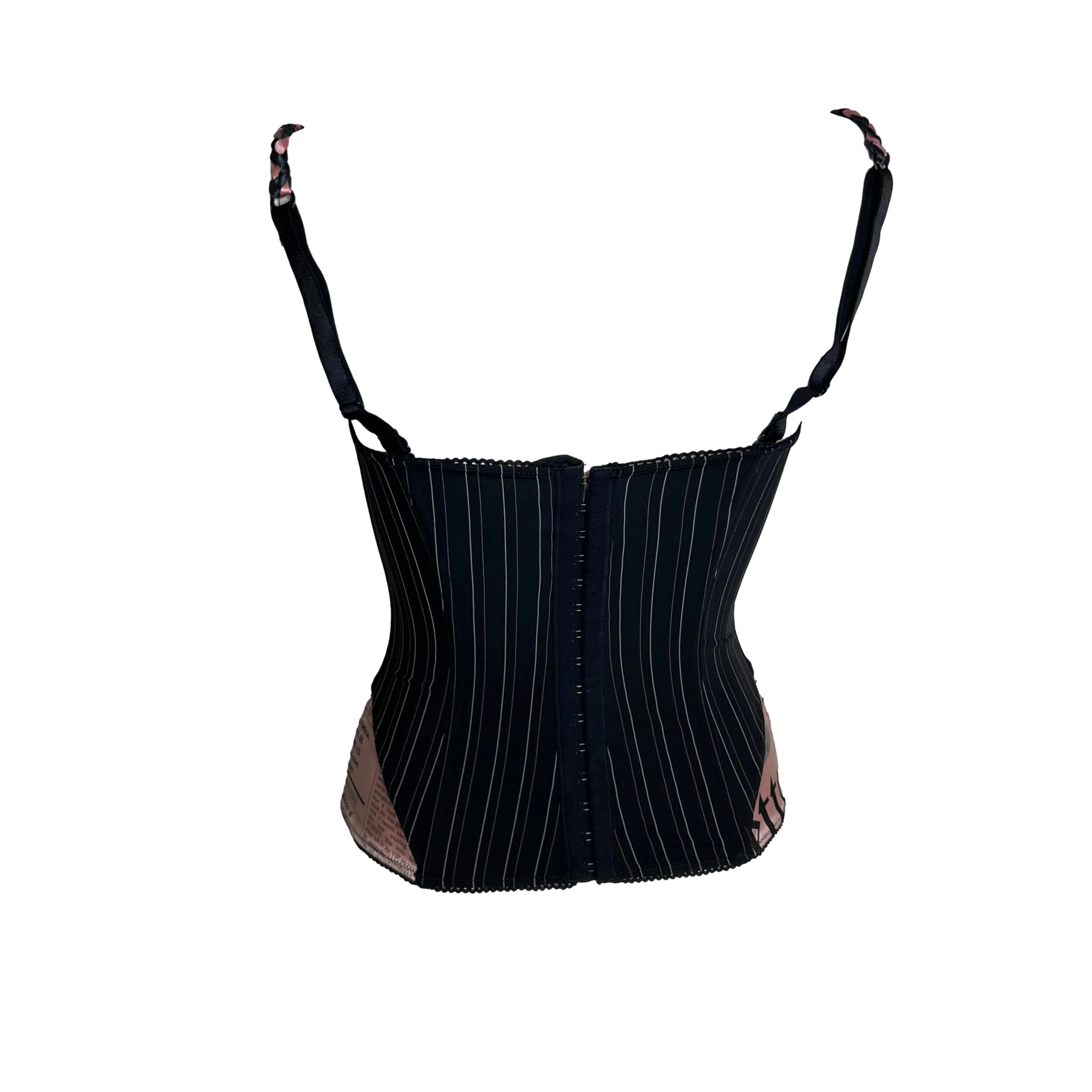 Galliano Pink Newsprint Corset Top - Image 2