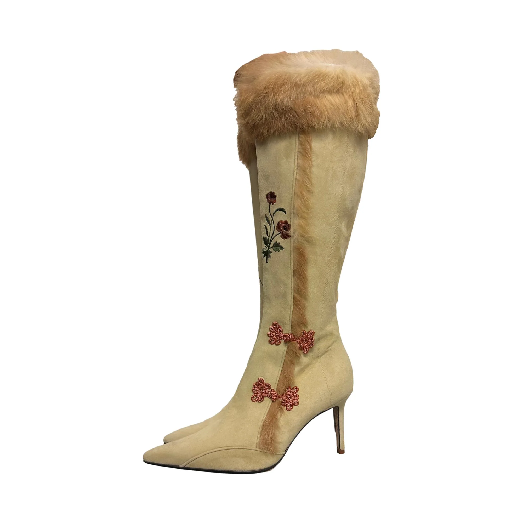 John Galliano Suede Fur Boots - Image 2