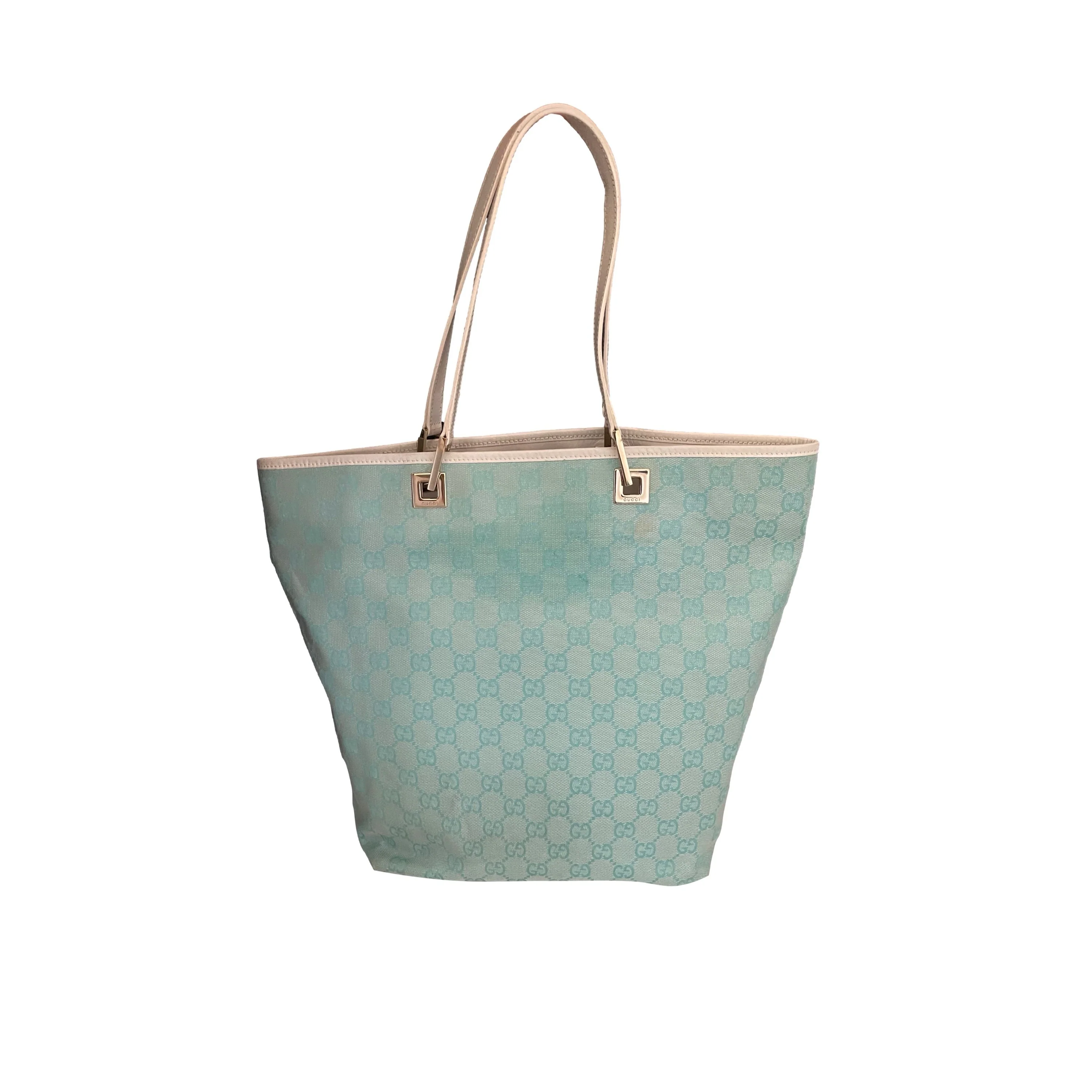Gucci Baby Blue Monogram Tote - Image 2