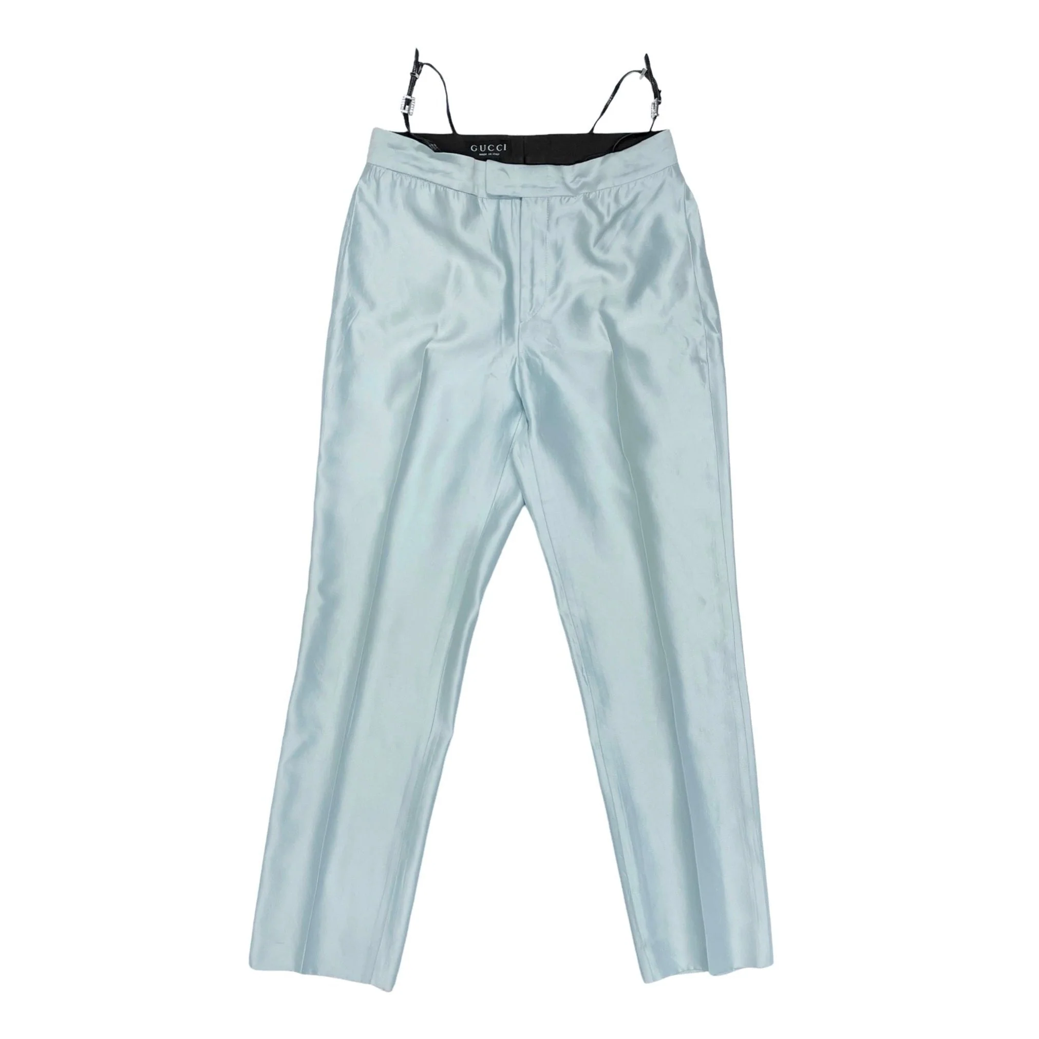 Gucci Baby Blue Rhinestone Thong Trousers