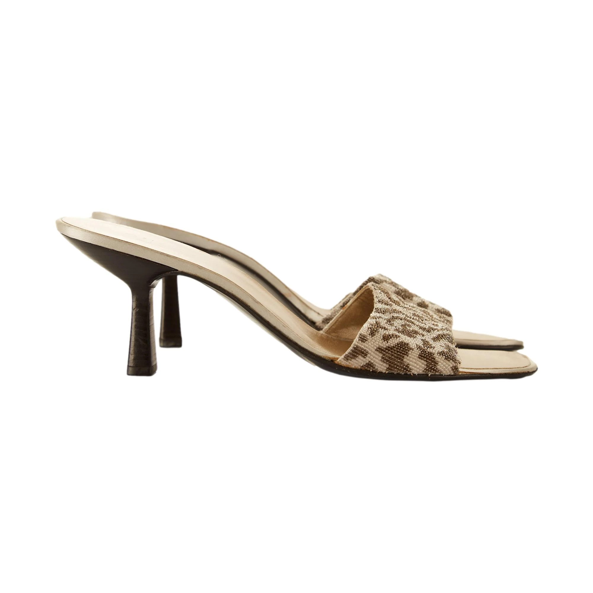 Gucci Beaded Cheetah Print Kitten Heels - Image 3