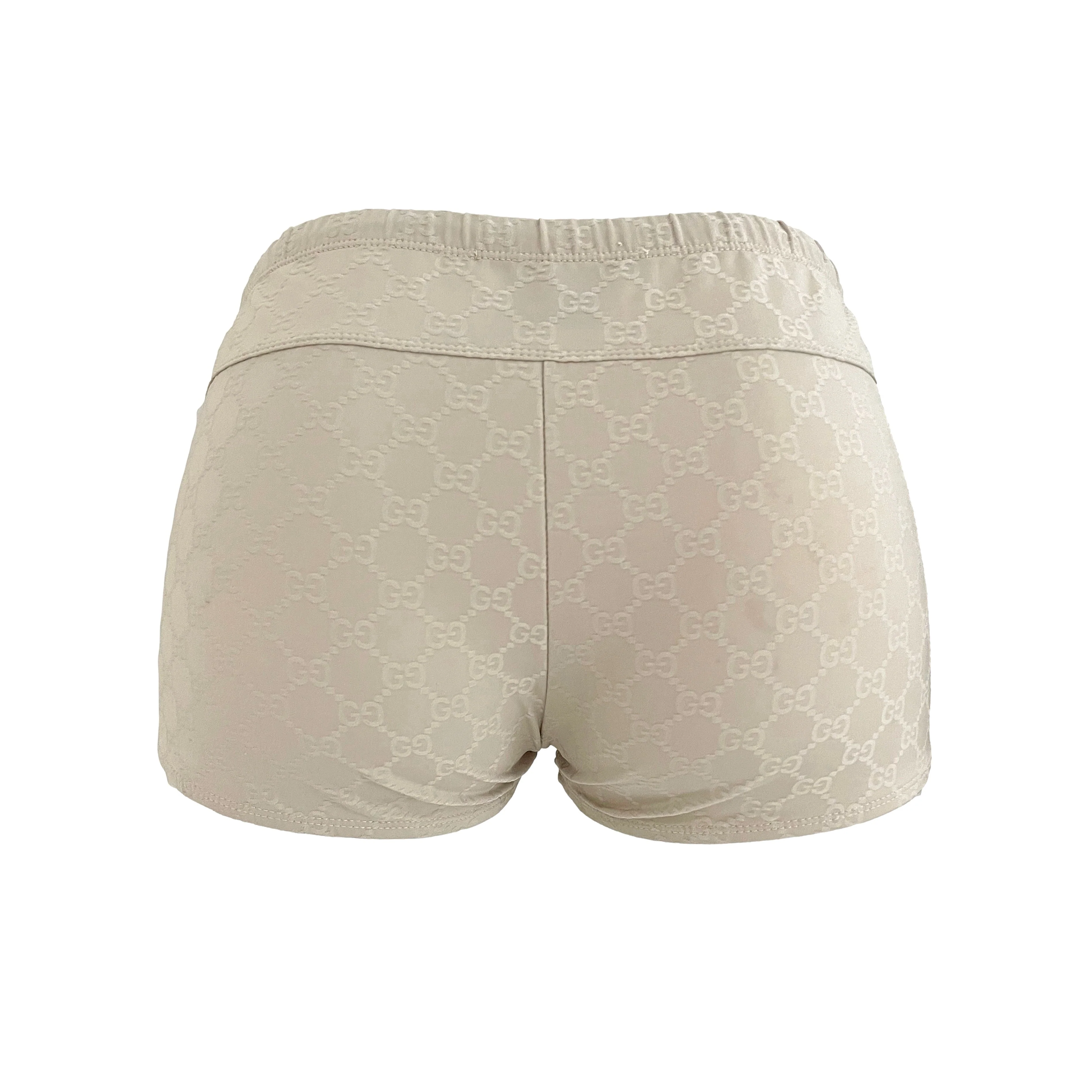 Gucci Beige Logo Booty Shorts - Image 2