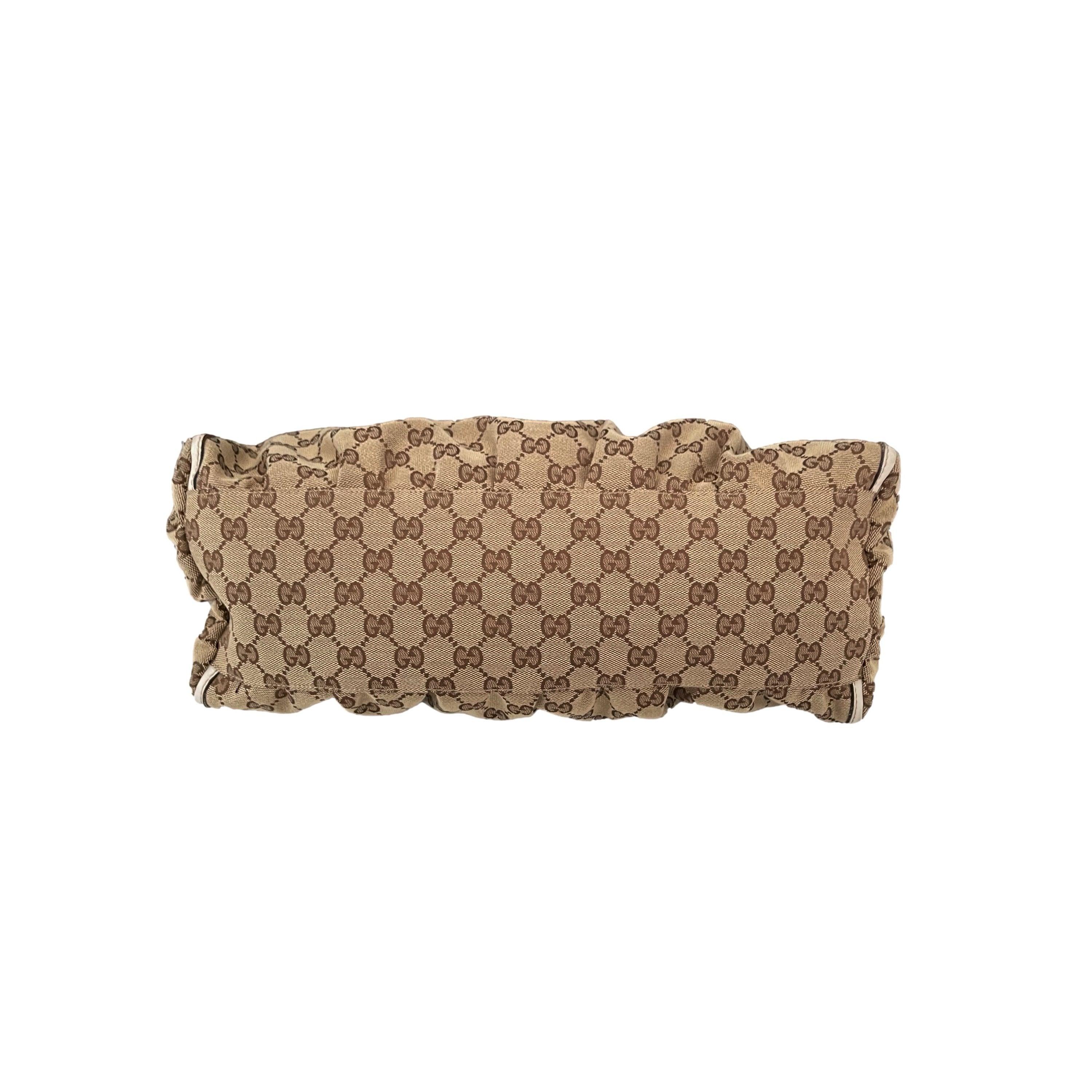 Gucci Beige Monogram Hobo Bag - Image 3