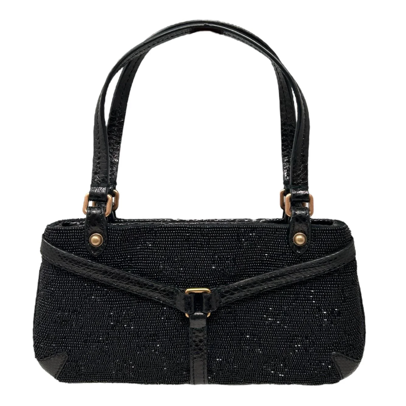 Gucci Black Beaded Logo Mini Bag - Image 2