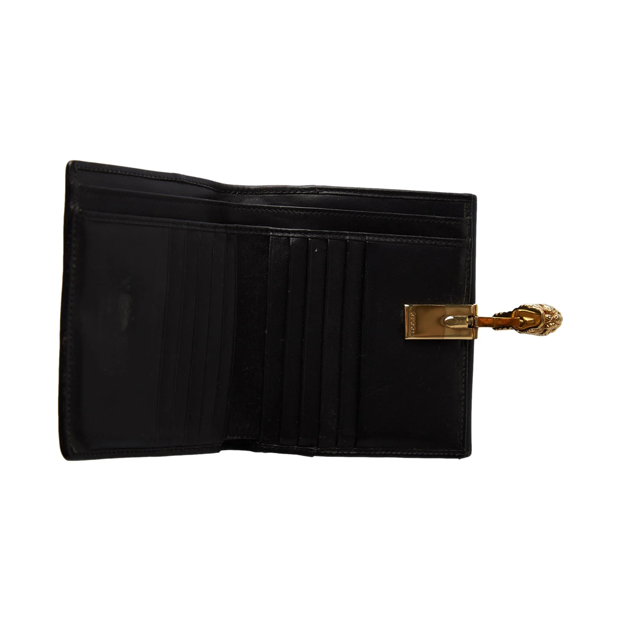 Gucci Black Canvas + Leather Logo Wallet - Image 3