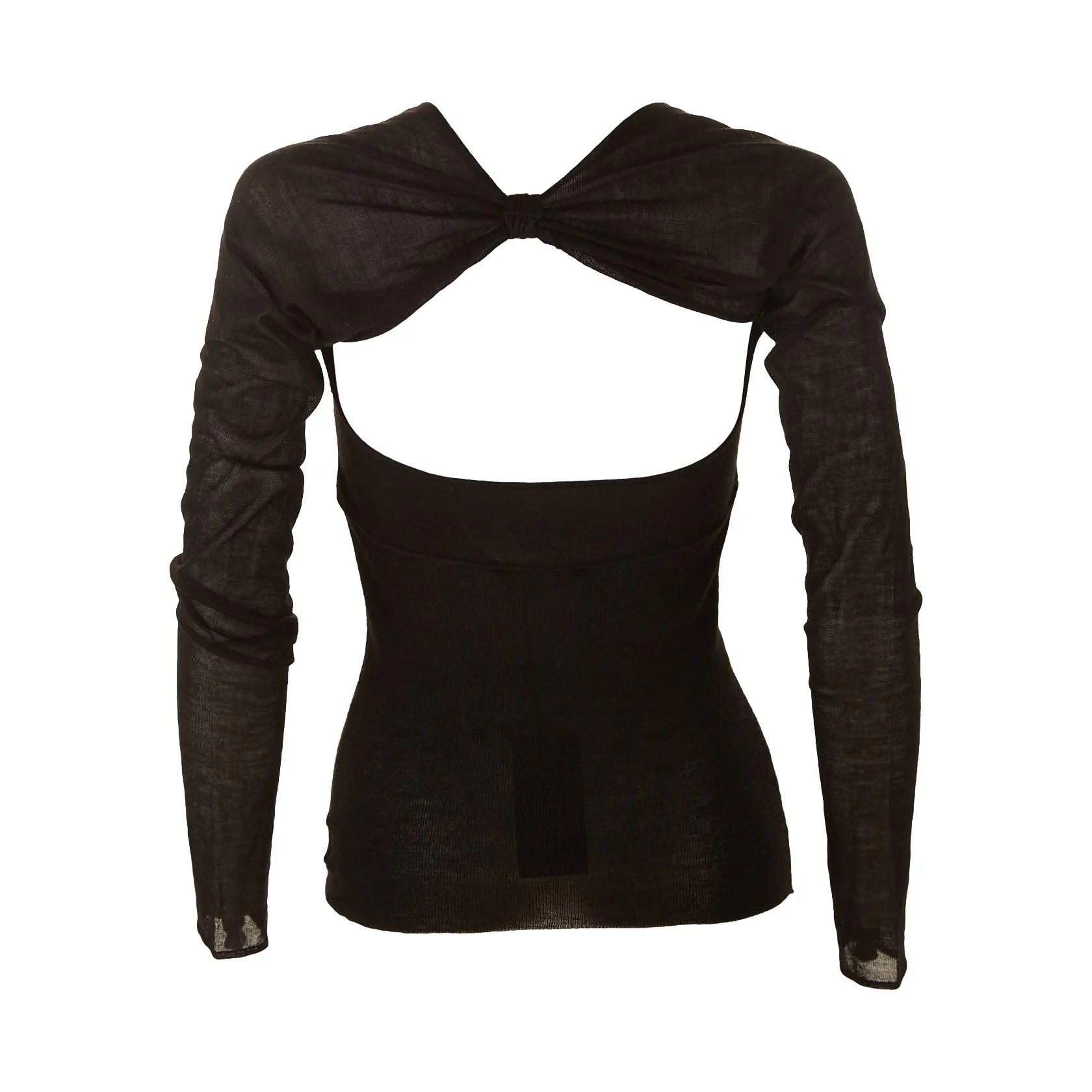 Gucci Black Cashmere Open Back Top - Image 2