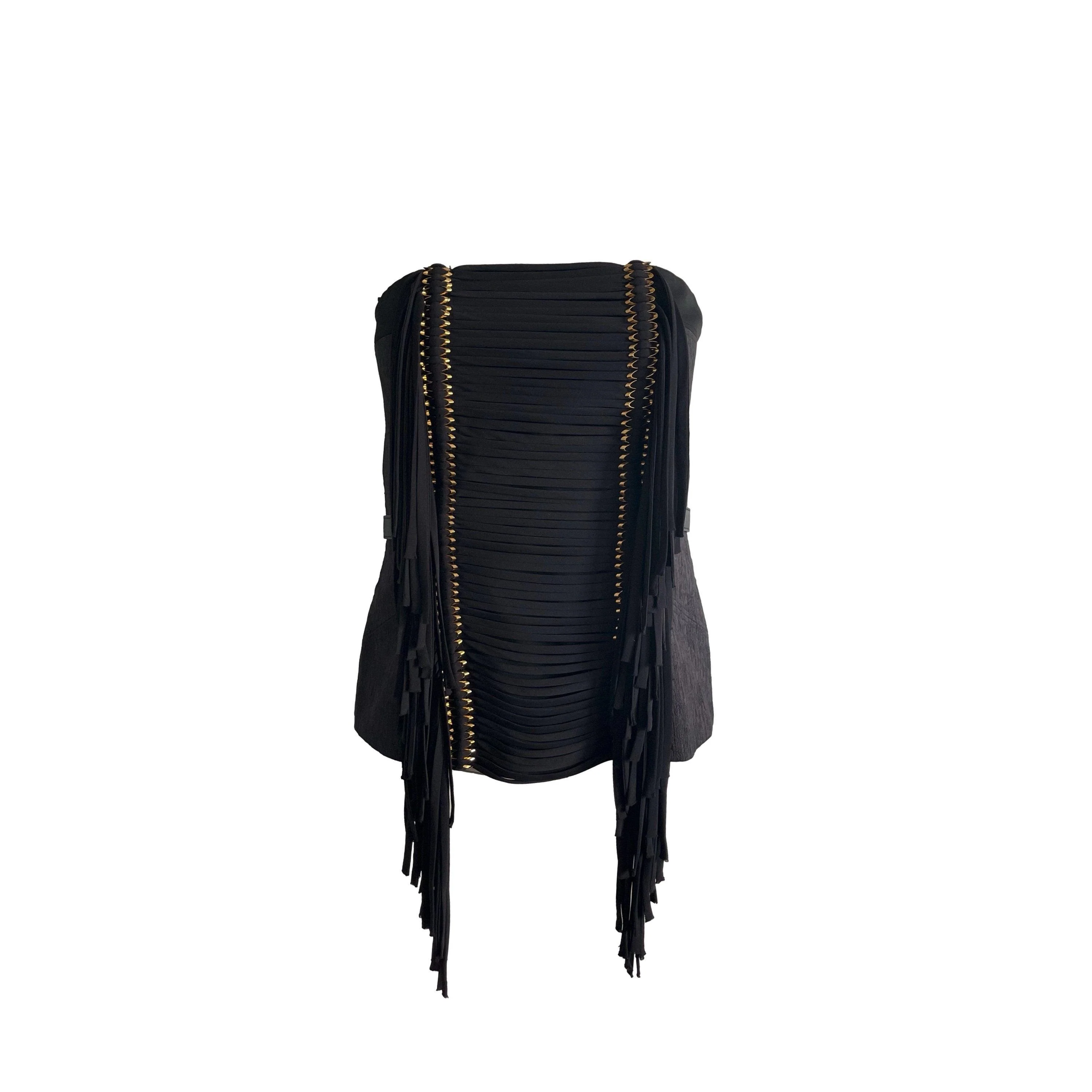 Gucci Black Fringe Corset